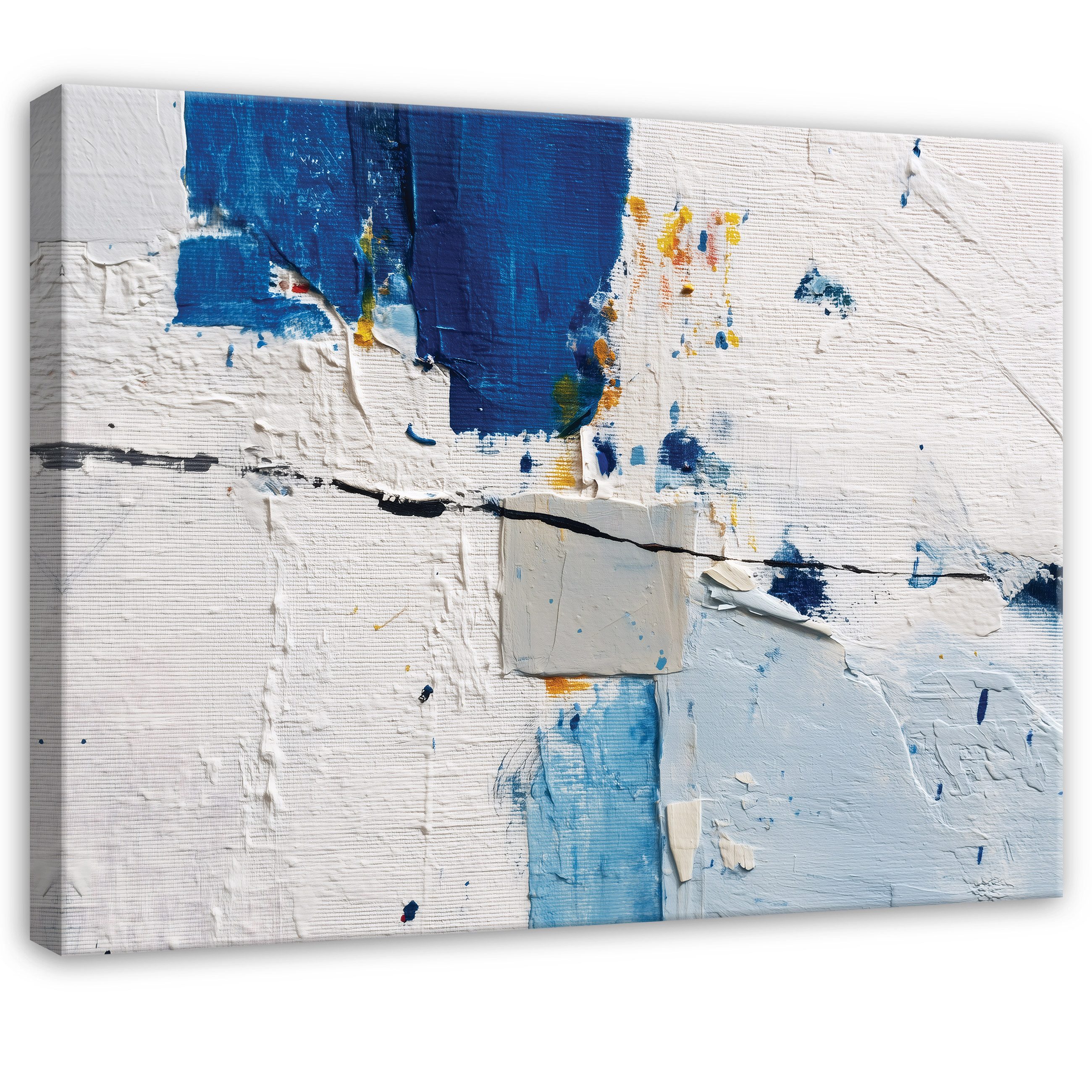 Wallarena Leinwandbild Abstrakt Kunst - Grau - Modern - Wohnzimmer, Abstrakt, 40x30x2cm