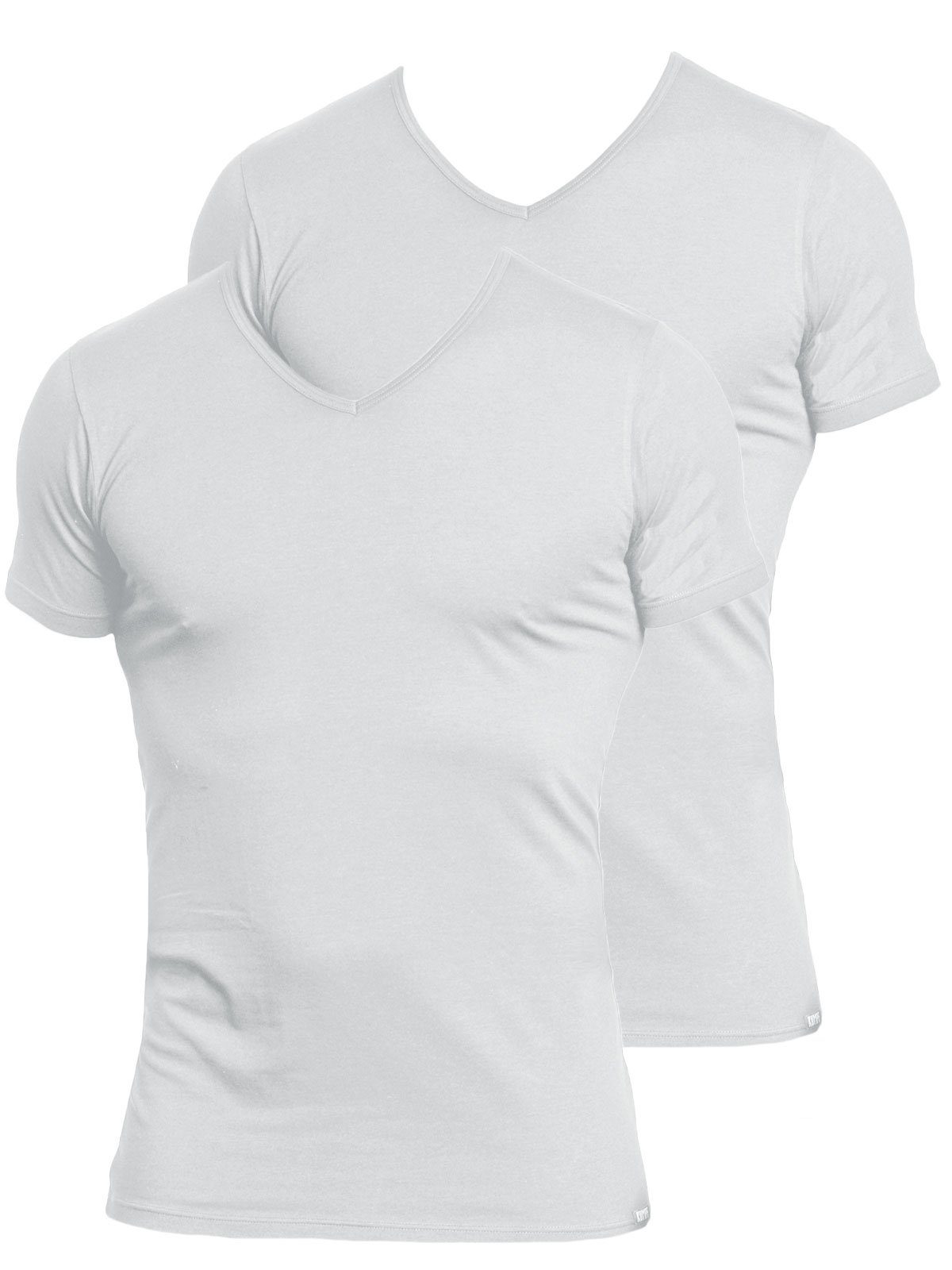 KUMPF Unterziehshirt 2er Sparpack Herren T-Shirt Single Jersey (Spar-Set, 2-St) Materialmix weiss