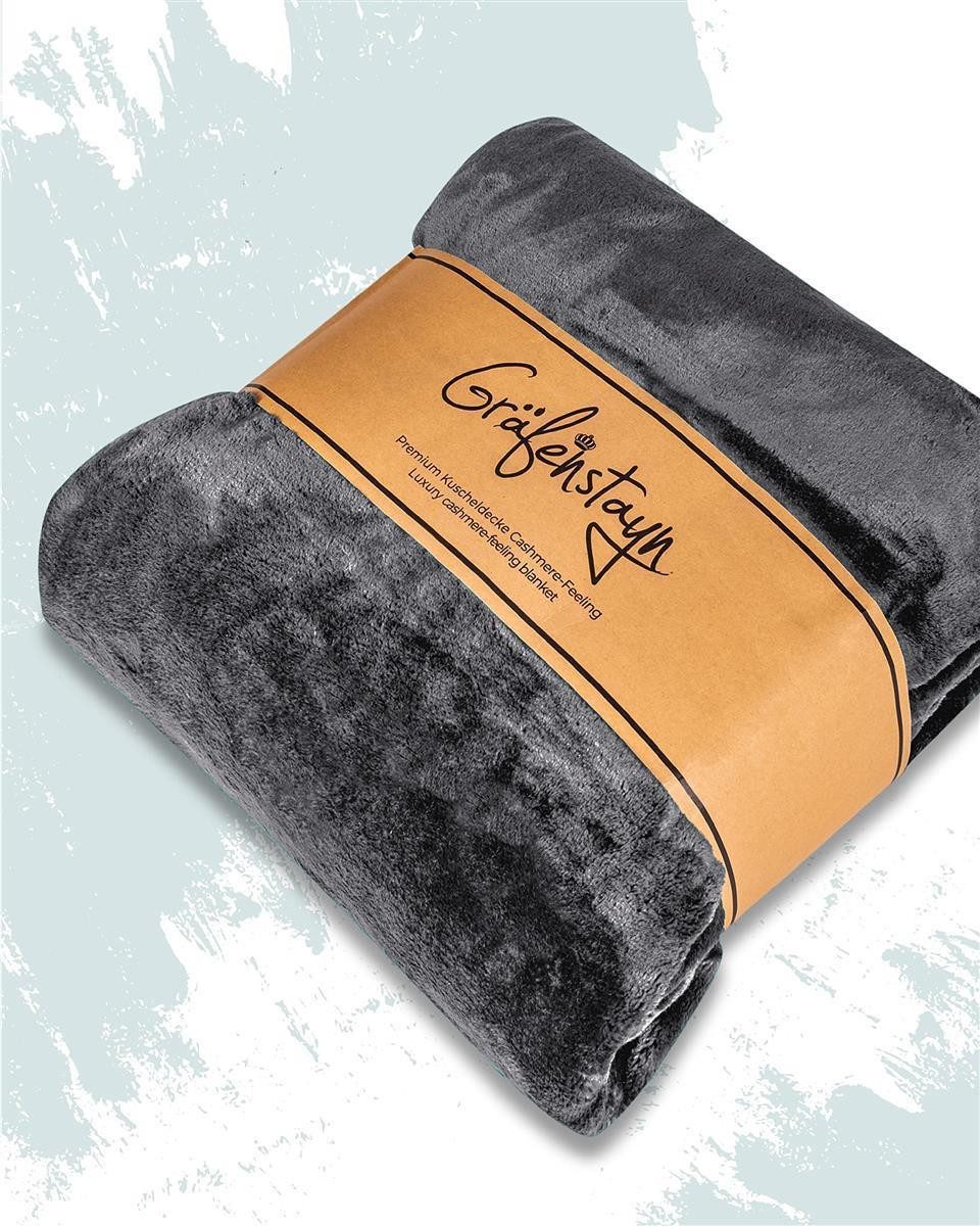 Wohndecke Cashmere Feeling Kuscheldecke weich & flauschig - warme Fleecedec günstig online kaufen