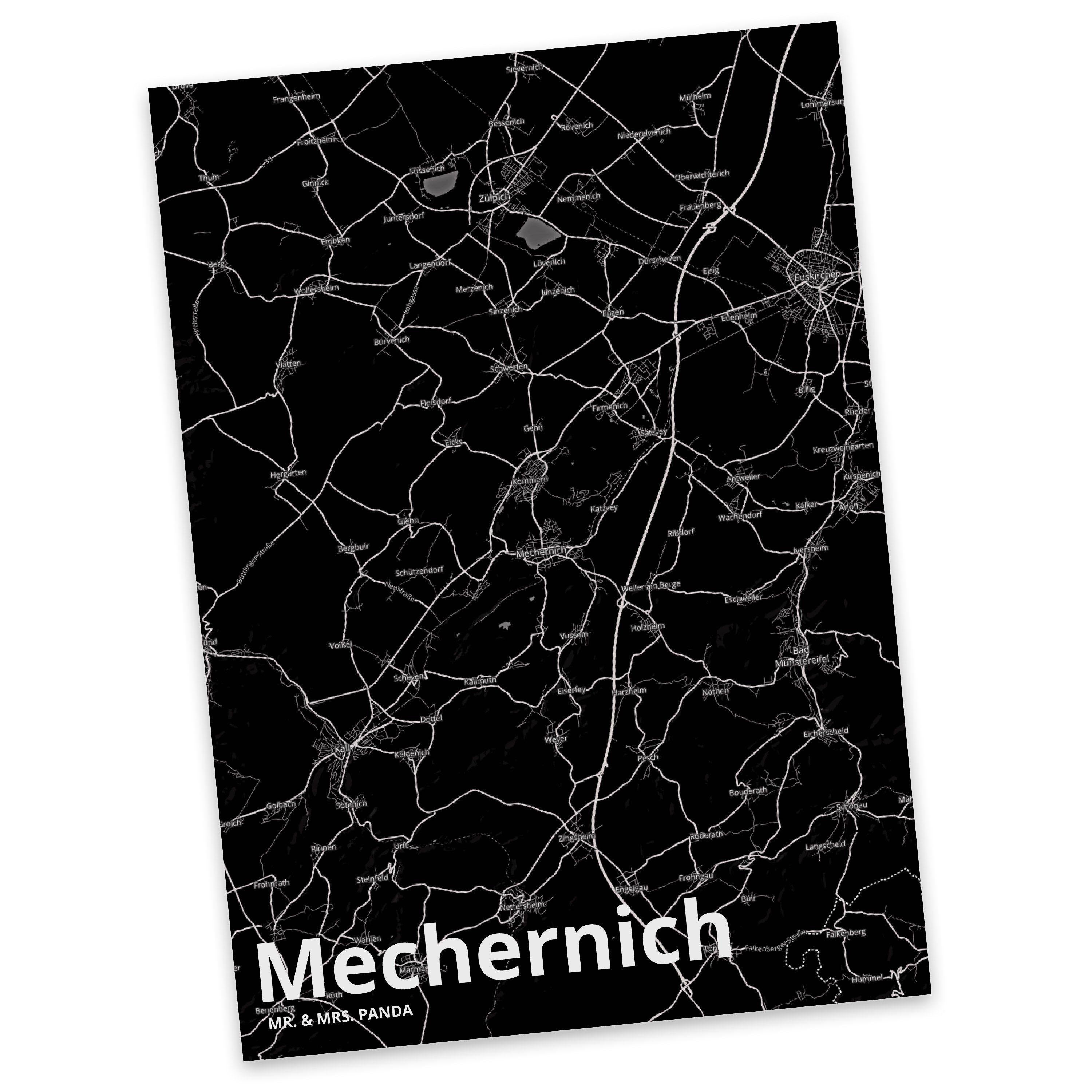 Mr. & Mrs. Panda Postkarte Mechernich - Geschenk, Städte, Karte, Einladung, Einladungskarte, Sta