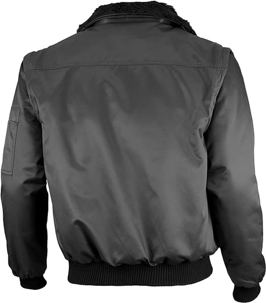 QUALITY dunkelgrau Pilotenjacke einfarbig HIGH Winterjacke 4in1 Pilotenjacke Qualitex QUALITEX WORKWEAR