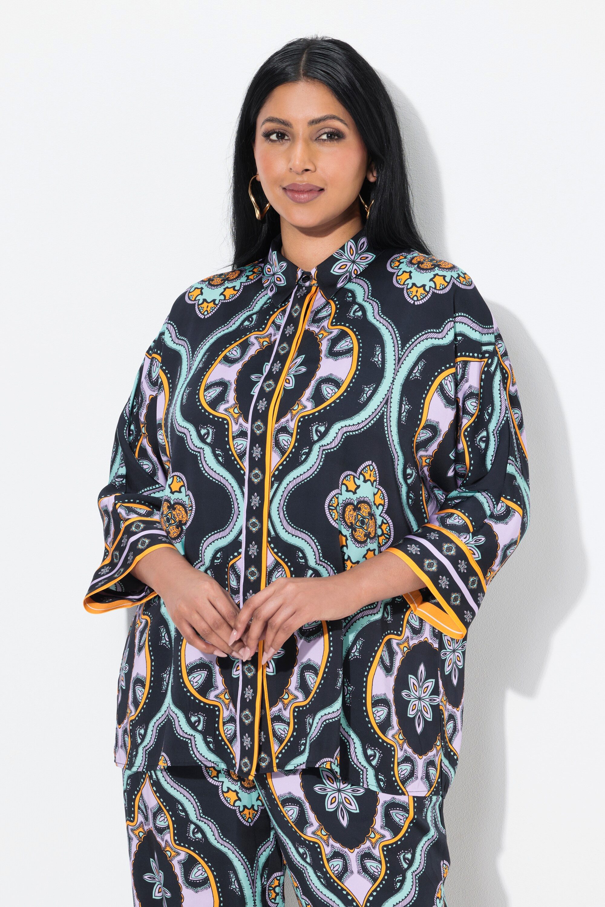 Ulla Popken Tunika Bluse Ornamente oversized günstig online kaufen