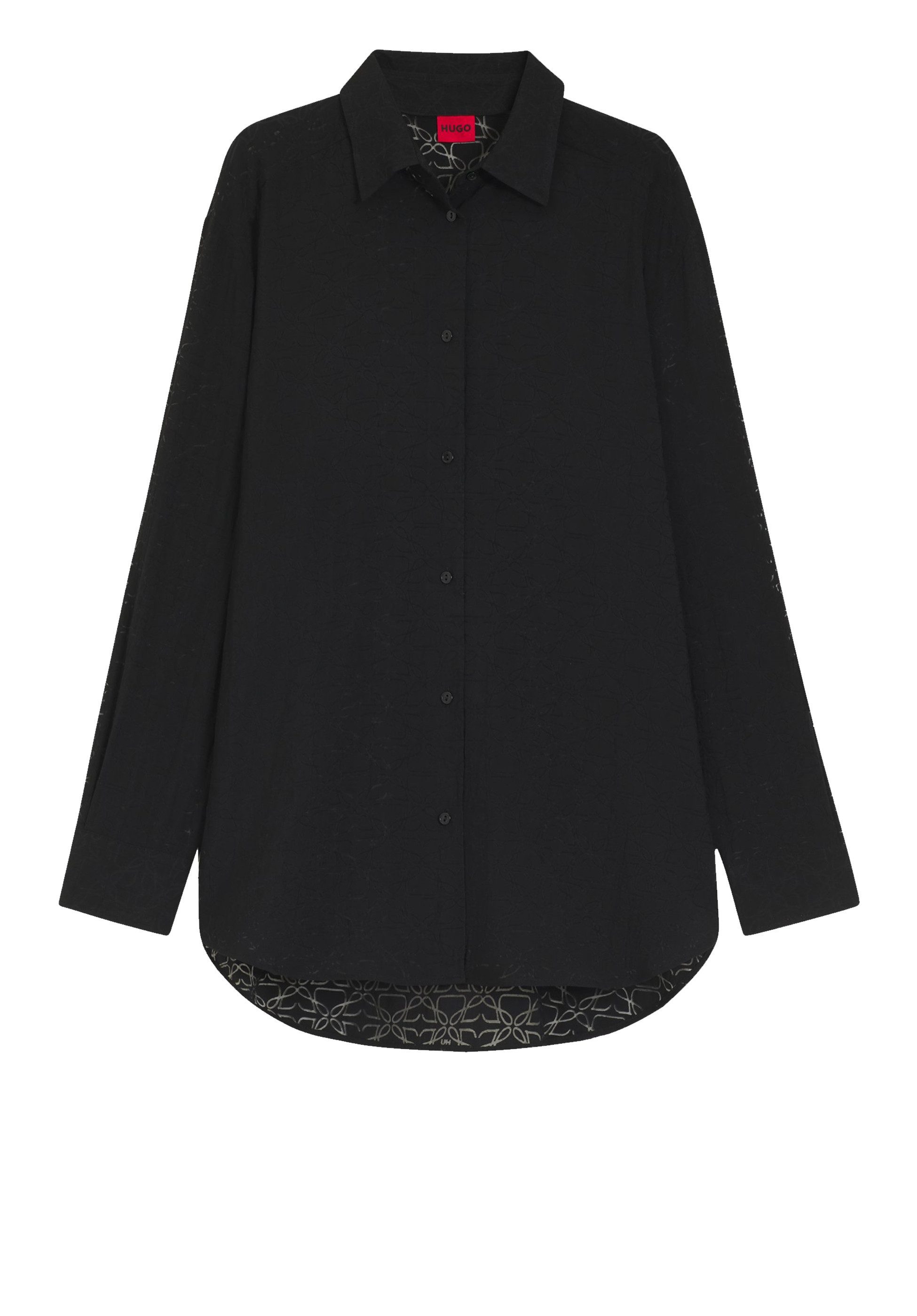 Klassische Bluse mit Muster in Ausbrenner-Optik