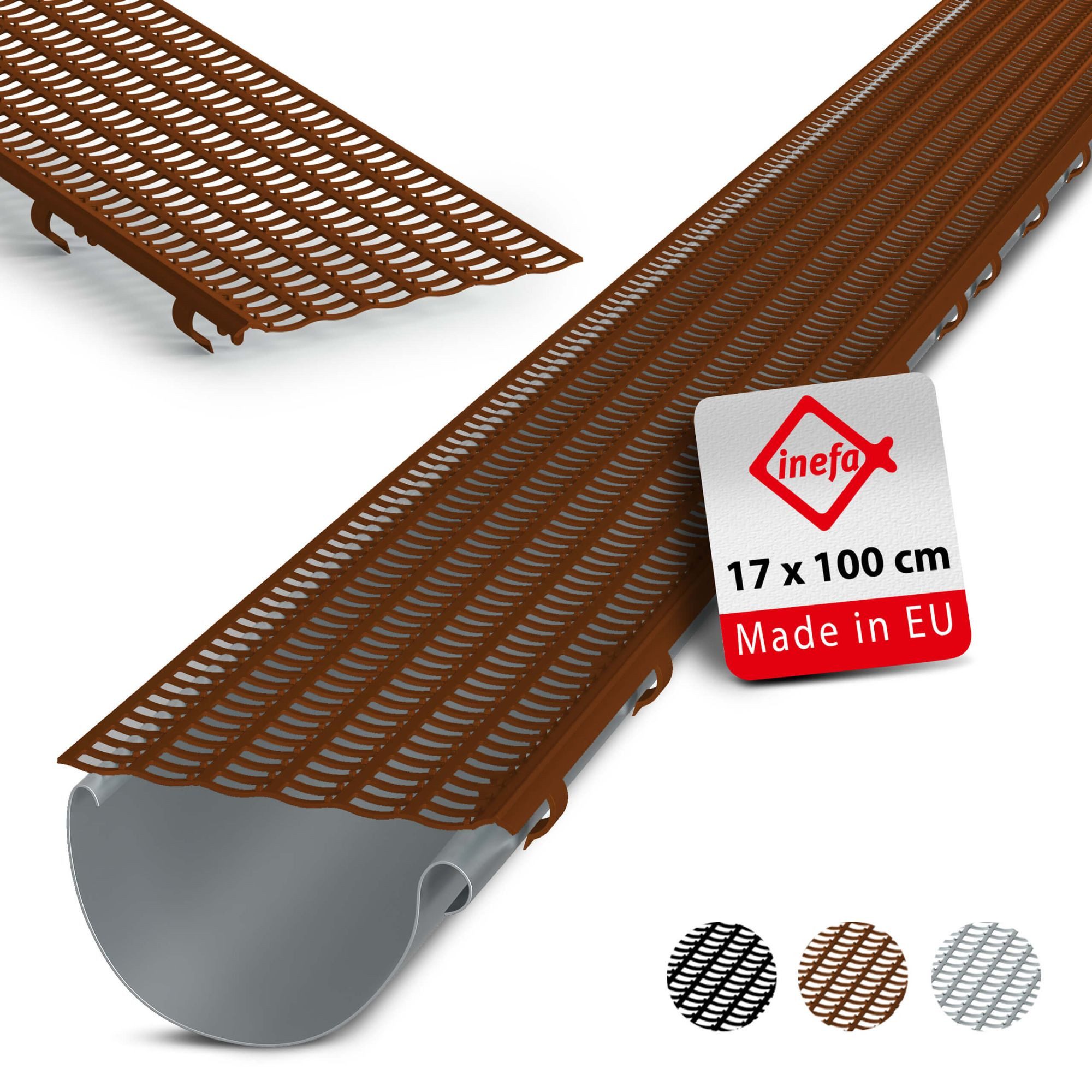 INEFA Dachrinne Laubfangstreifen Желоба Laubschutz NW 100-150 (100-160mm), 100cm. 1 Stk., Желобаschutz, Желобаabdeckung Made in Germany