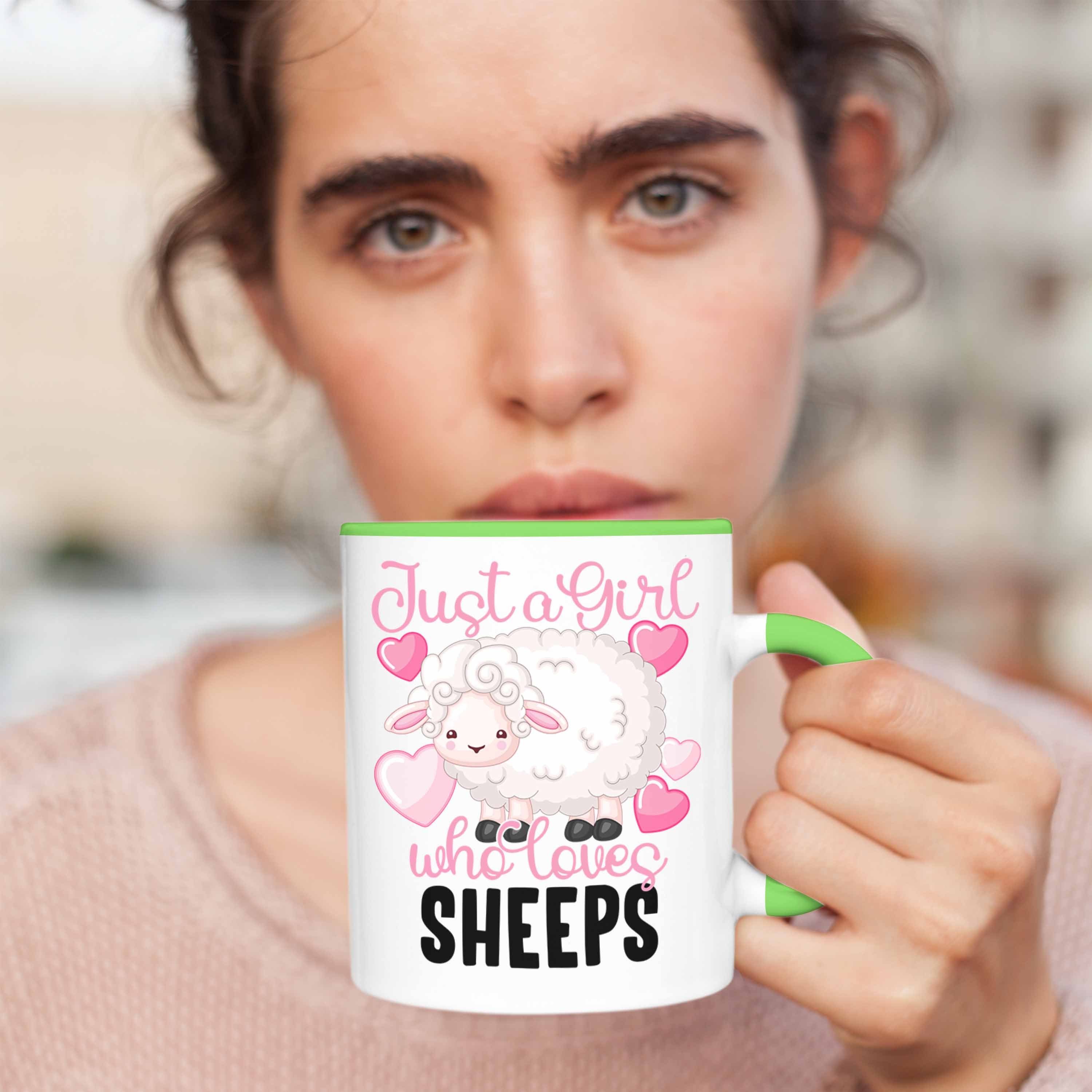 Grün Frauen Mädchen Trendation Tasse Geschenk Schafhirtin Schaf-Tasse für Lustige