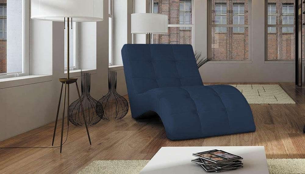 Stylefy Relaxliege LAGUNA, Relaxliege, Liegesessel, gepolstert, Liegekomfort, Modern Design, frei im Raum stellbar Blau