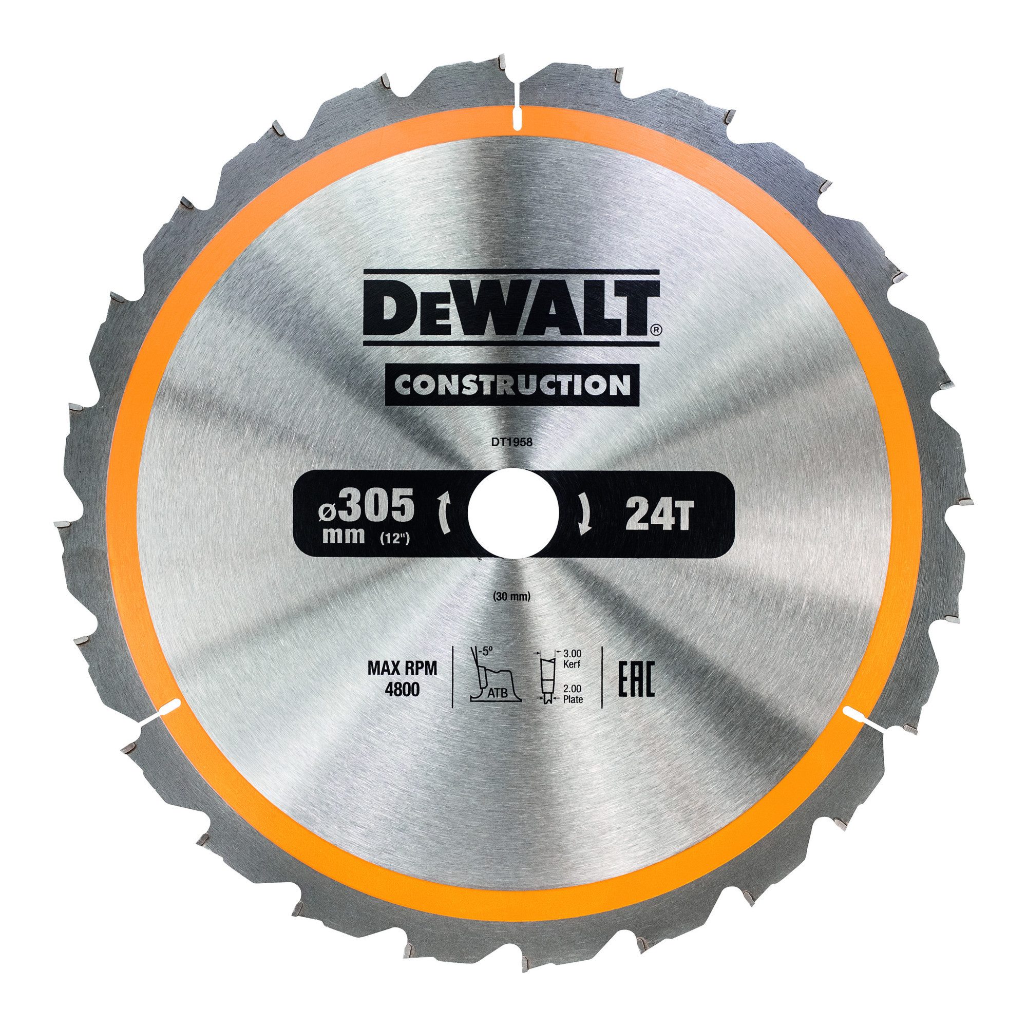 DeWalt Kreissägeblatt DEWALT Kreissägeblatt stationär 305/30 mm 24WZ DT1958-QZ