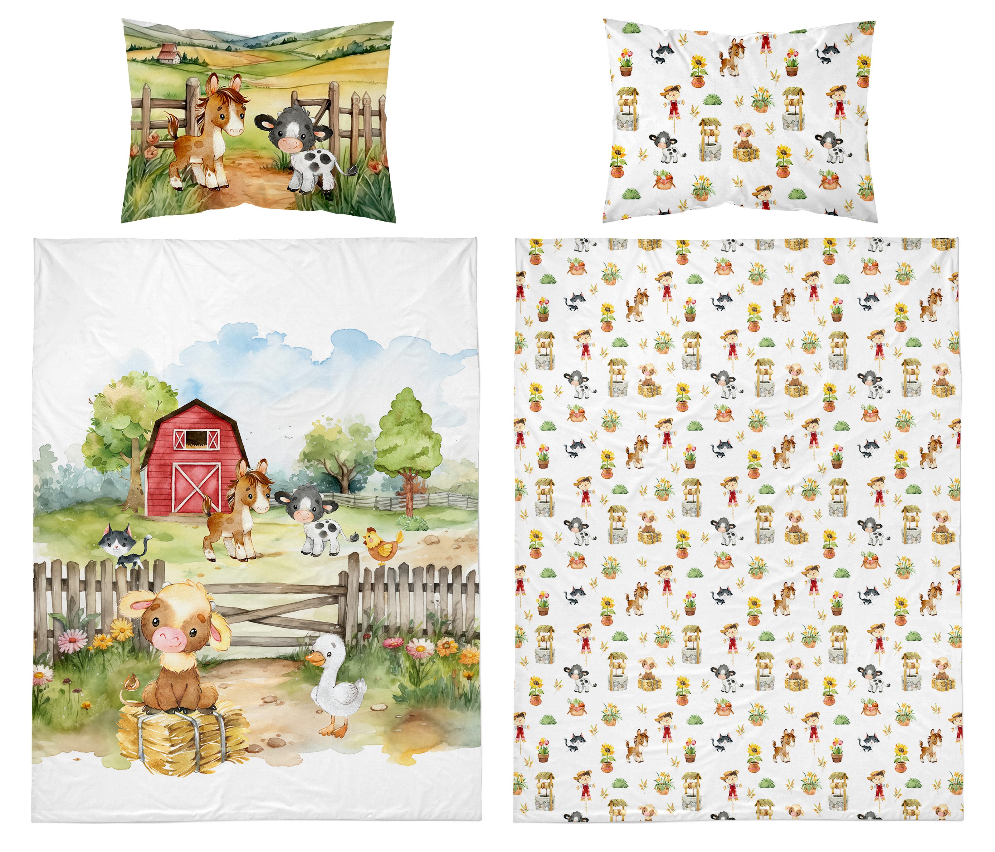 Detexpol Babybettwäsche Set Traktor Bauernhof 2tlg. 100% Baumwolle Größe: 1 günstig online kaufen