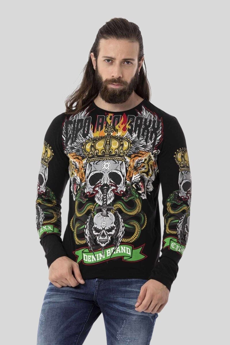 Cipo & Baxx T-Shirt Sweatshirts mit coolem Front-Print