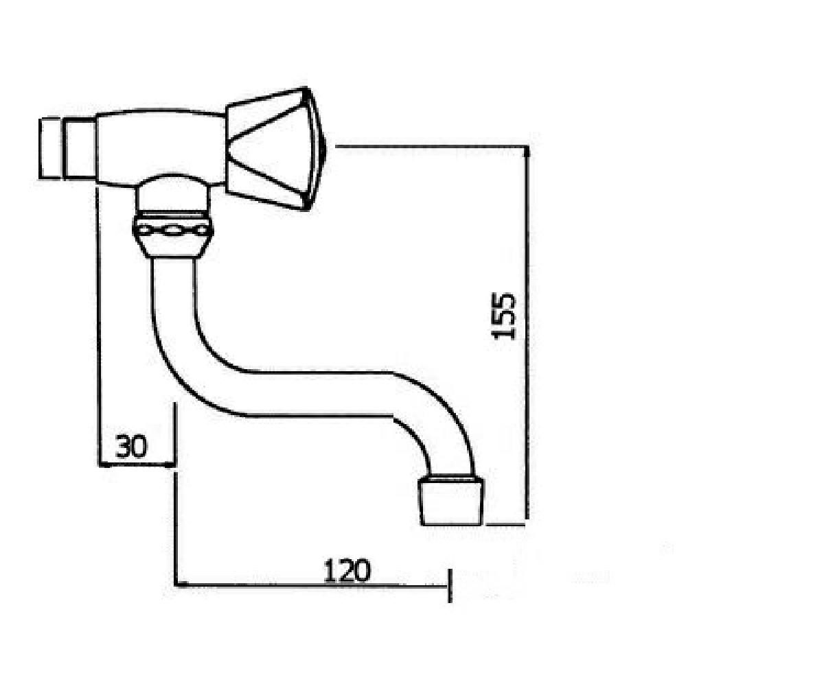 heinrichschulte Küchenarmatur Wand-Küchenbatterie classic line - mit schwenkbarem S-Auslauf 120 mm