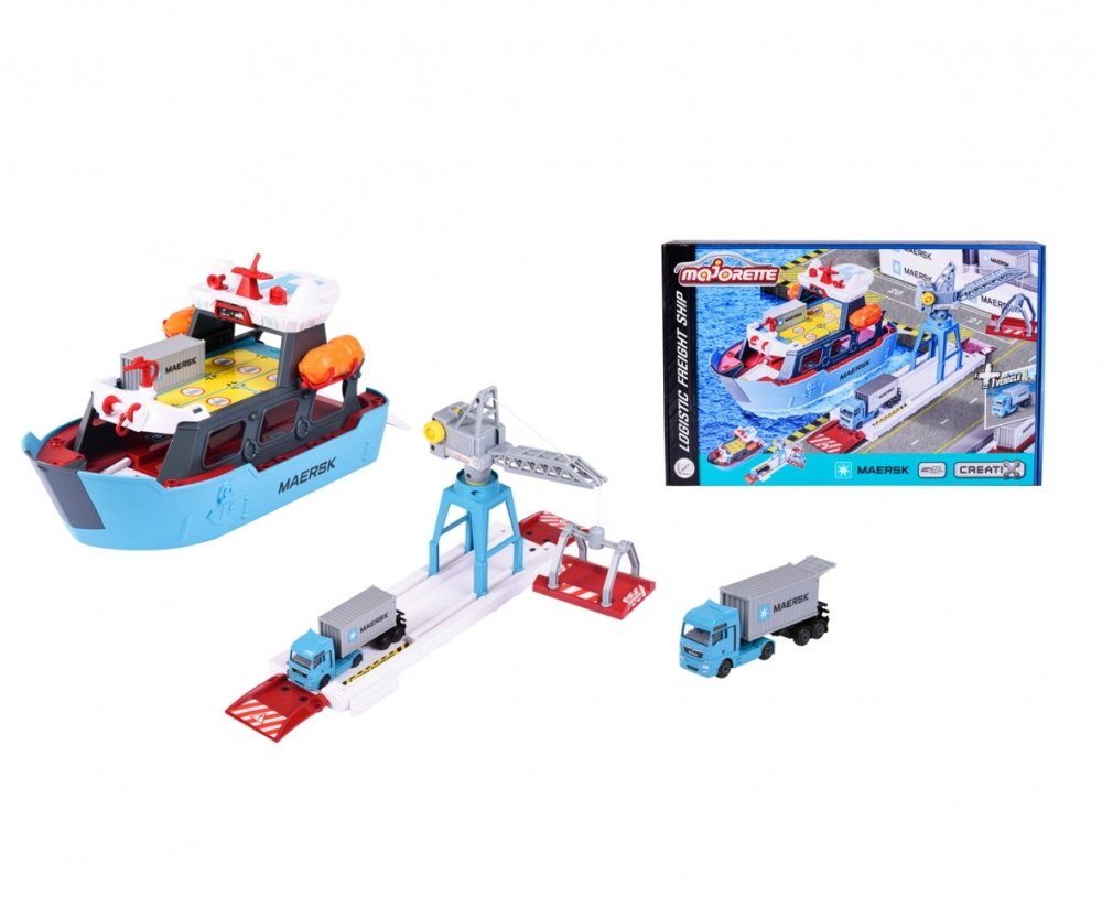 majORETTE Spielzeug-Auto Hafen Playset Spielzeug Hafen mit Container Schiff 212050039