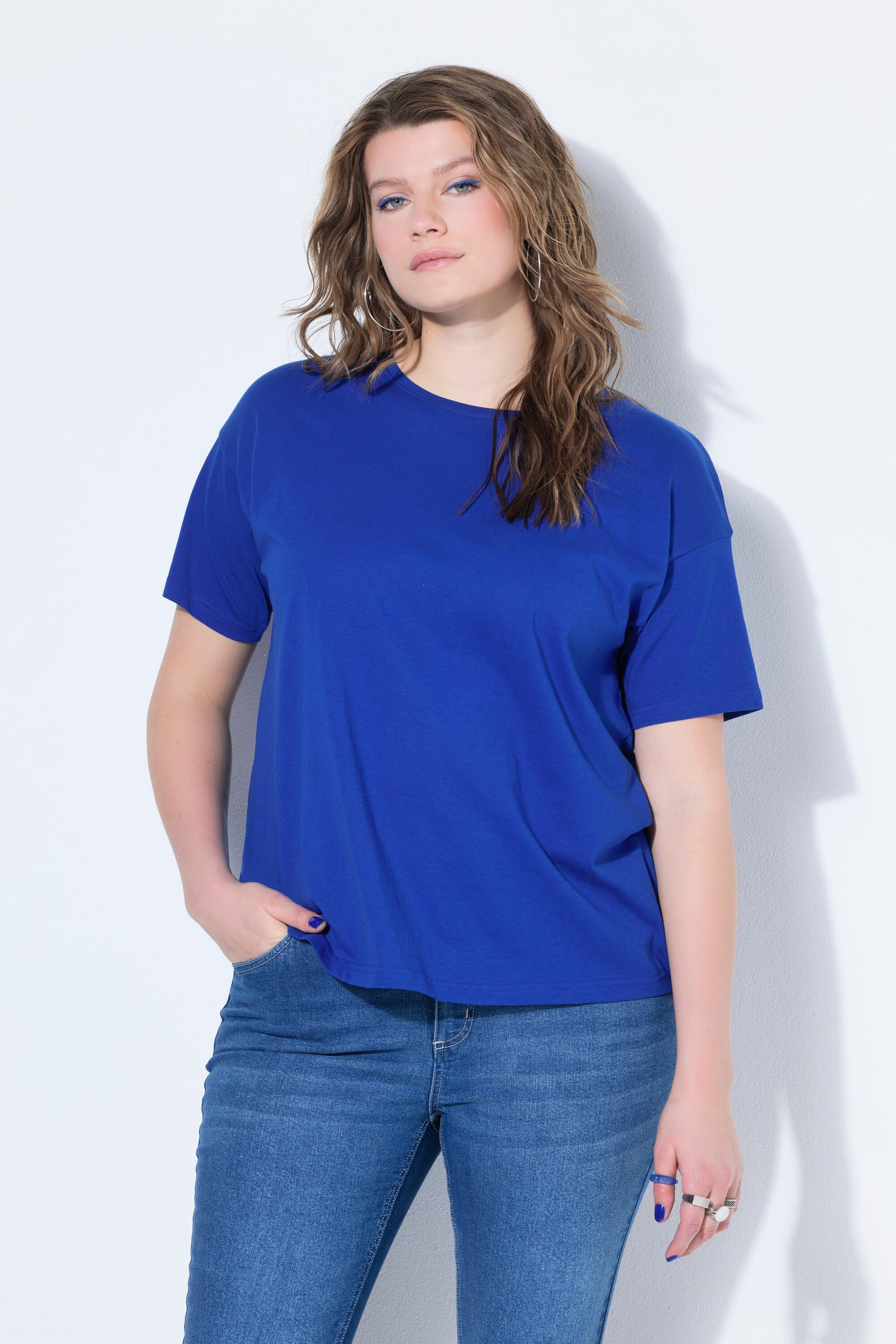 T-Shirt Basic-Shirt Relaxed Shape überschnittene Schultern