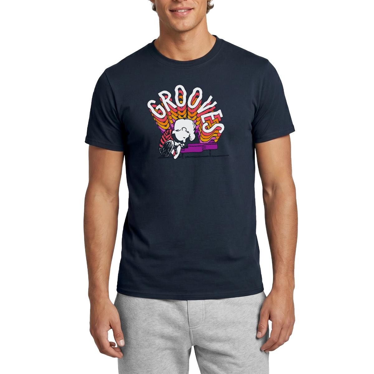Spreadshirt T-Shirt Peanuts Schroeder Grooves Musik Am Klavier Männer T-Shirt (1-tlg)