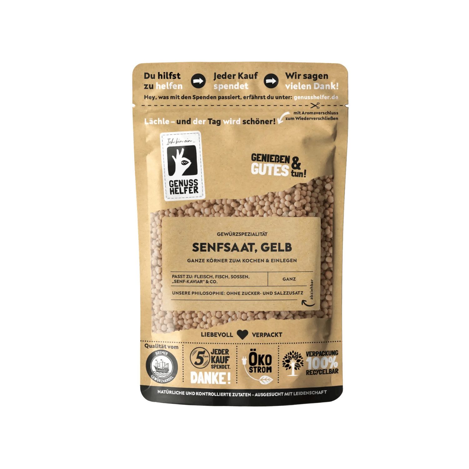 Bremer Gewürzhandel Gewürz Senfkörner gelb, ganz, 3er Pack, 450 g