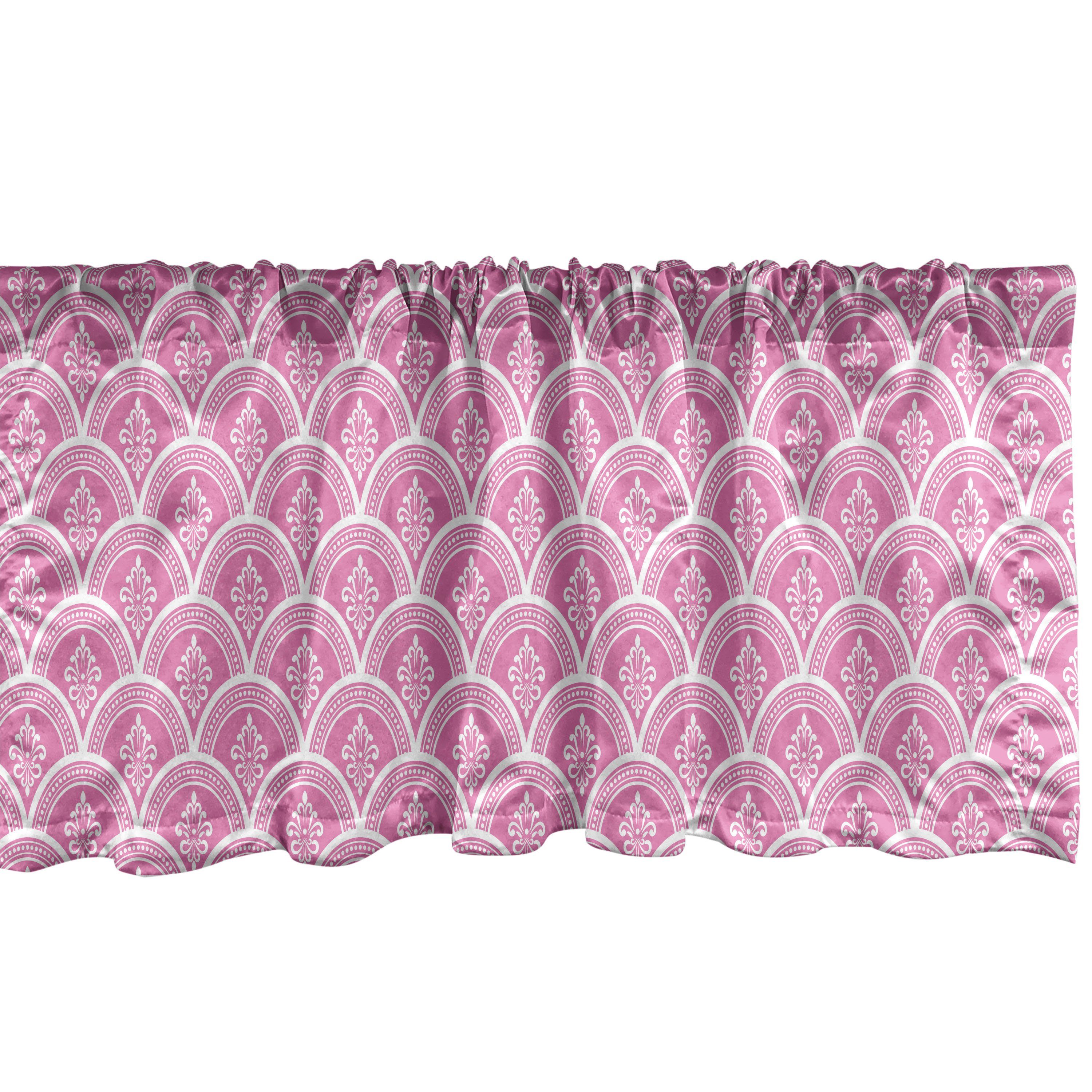 Scheibengardine Vorhang Volant für Küche Schlafzimmer Dekor mit Stangentasche, Abakuhaus, Microfaser, Barock- Blumenmotive in Ihrem Kreis