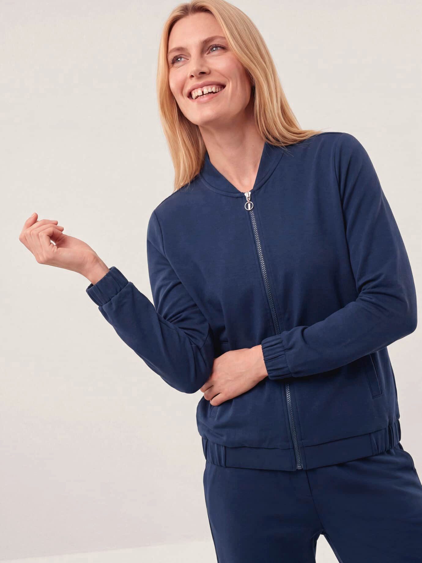 Walbusch Blouson Damen Baumollstretch Blouson Blousonkragen, modern