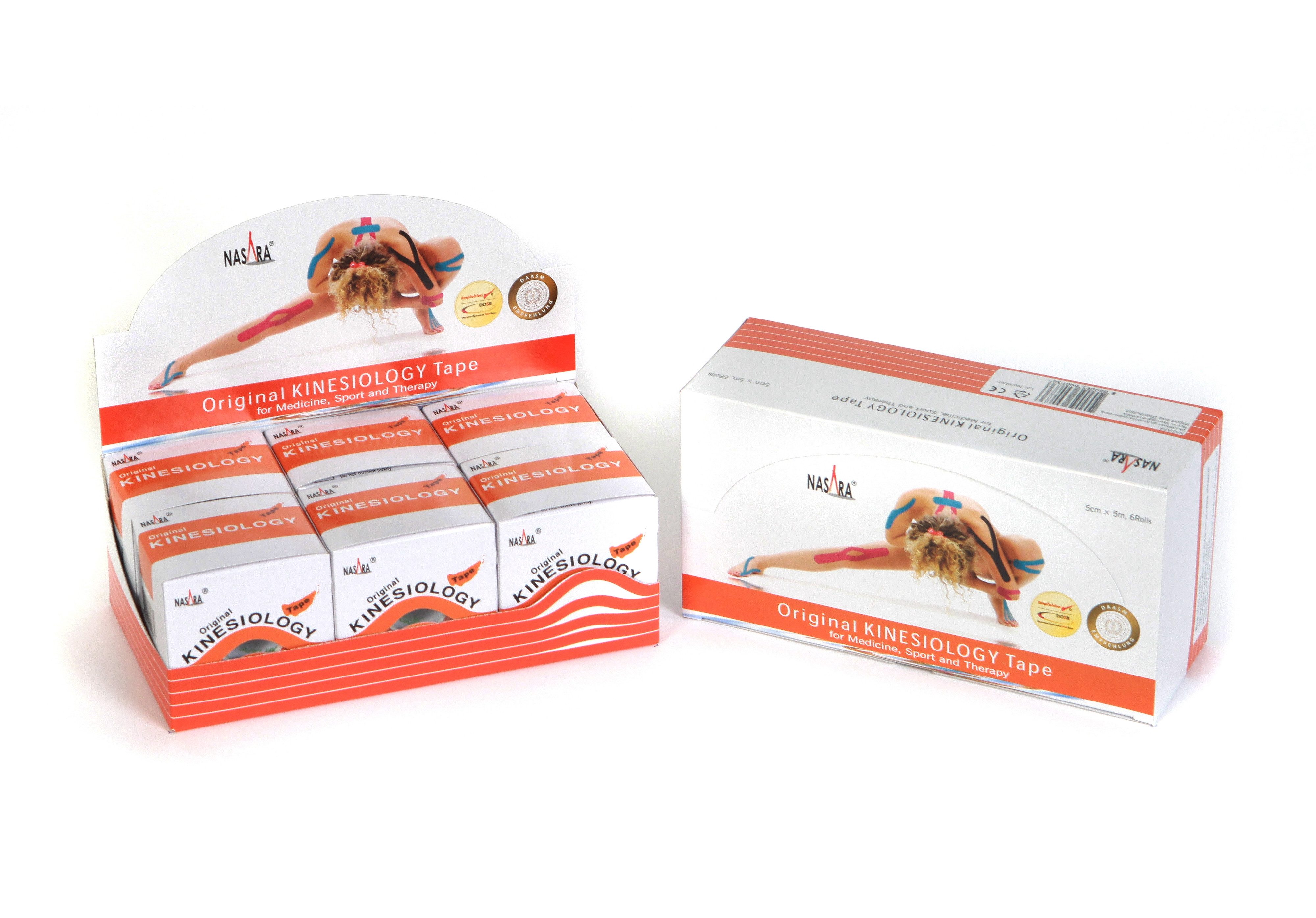 NASARA Kinesiologie-Tape NASARA Kinesio Tape, 5cm x 5m (6er Box)
