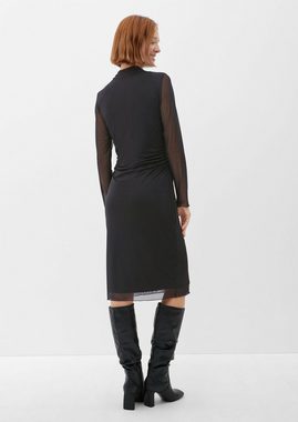 s.Oliver BLACK LABEL Minikleid Mesh-Kleid mit Raffungen Raffung