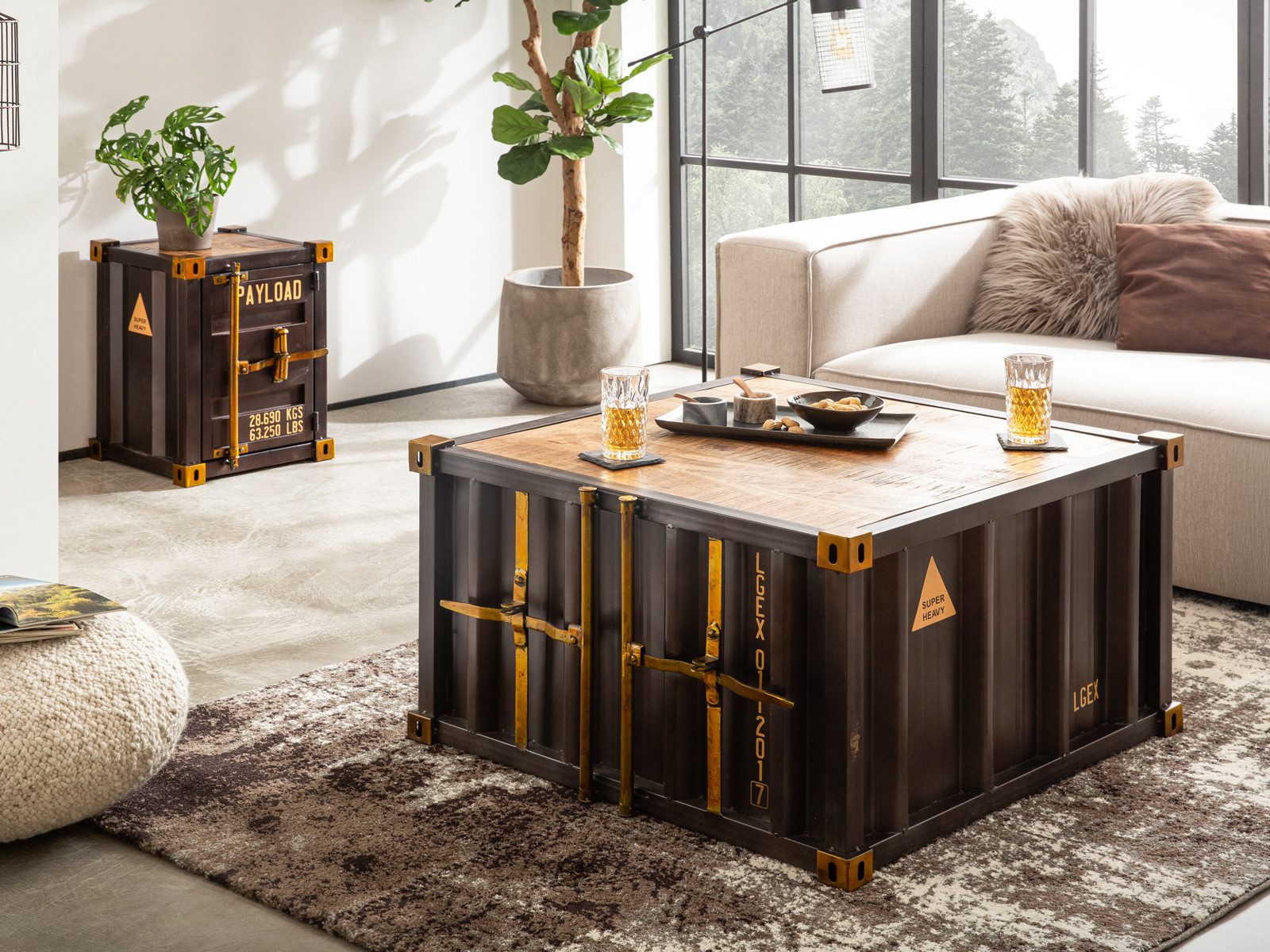 massivum Couchtisch Couchtisch Cargon (1-St)
