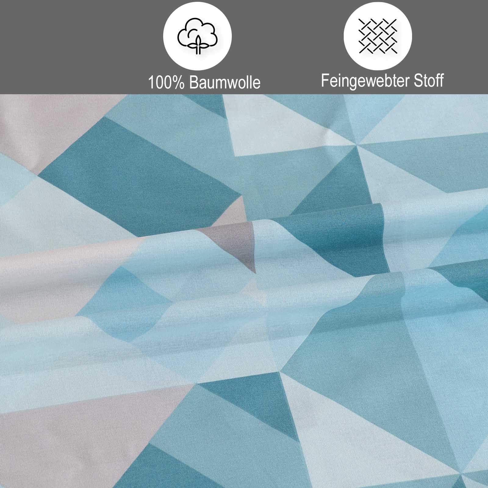 Buymax Bettwäsche Almira, Renforcé, 2 teilig, Premium 100% Baumwolle Bettbezug-Set 135x200 cm mit Reißverschluss