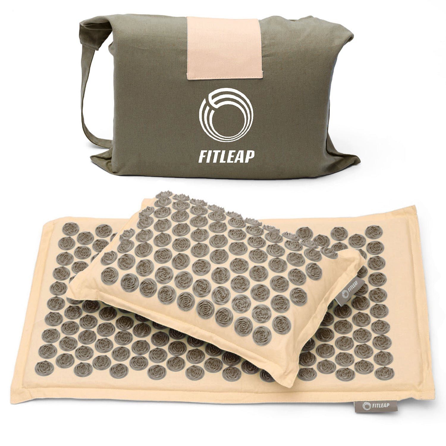Fitleap Akupressurmatte Set mit Kissen + Tasche, Massage-Matte zur wohltuenden Entspannung un…