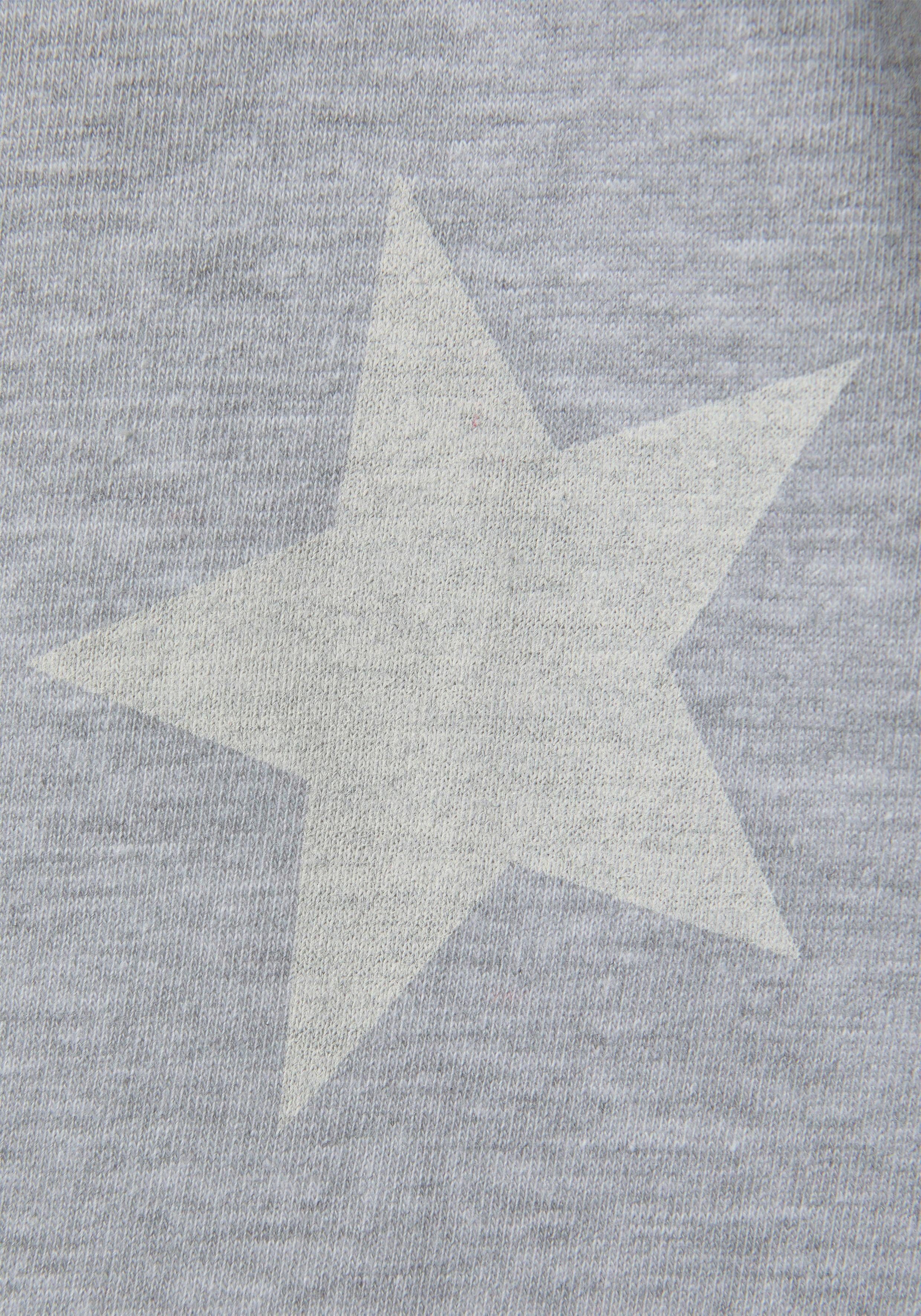 Arizona Nachthemd (2er-Pack) grau-rosa mit Sternen in melierter Optik