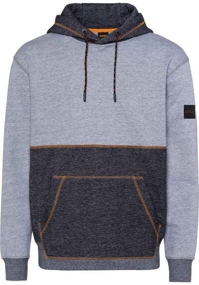 BOSS ORANGE Kapuzensweatshirt mit weich angerauter Innenseite und Overlock-Nähten in Label-Farbe
