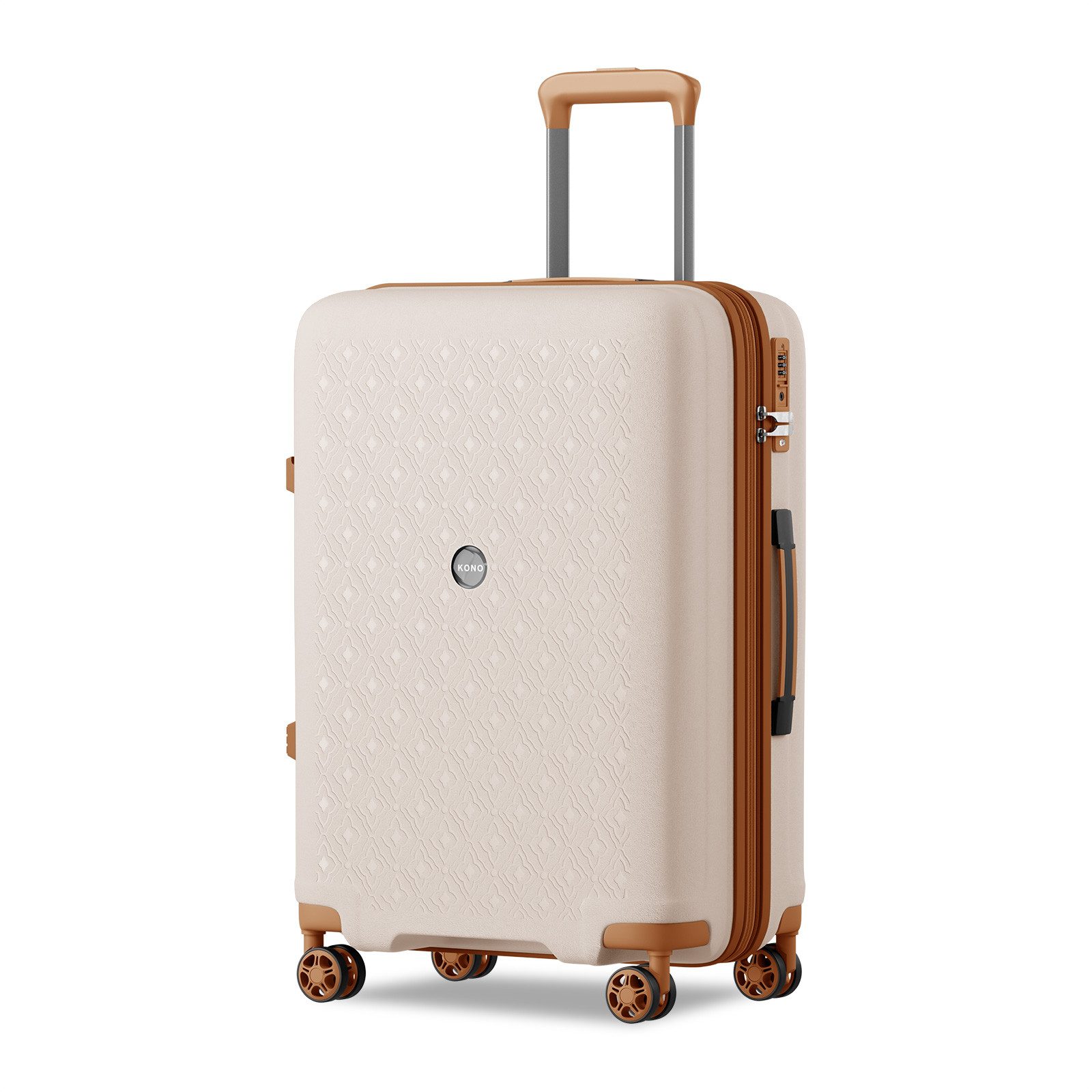 KONO Business-Koffer Premium Reisekoffer Ultimate – Leichter PP-Koffer mit 360° Rollen, 4 Rollen