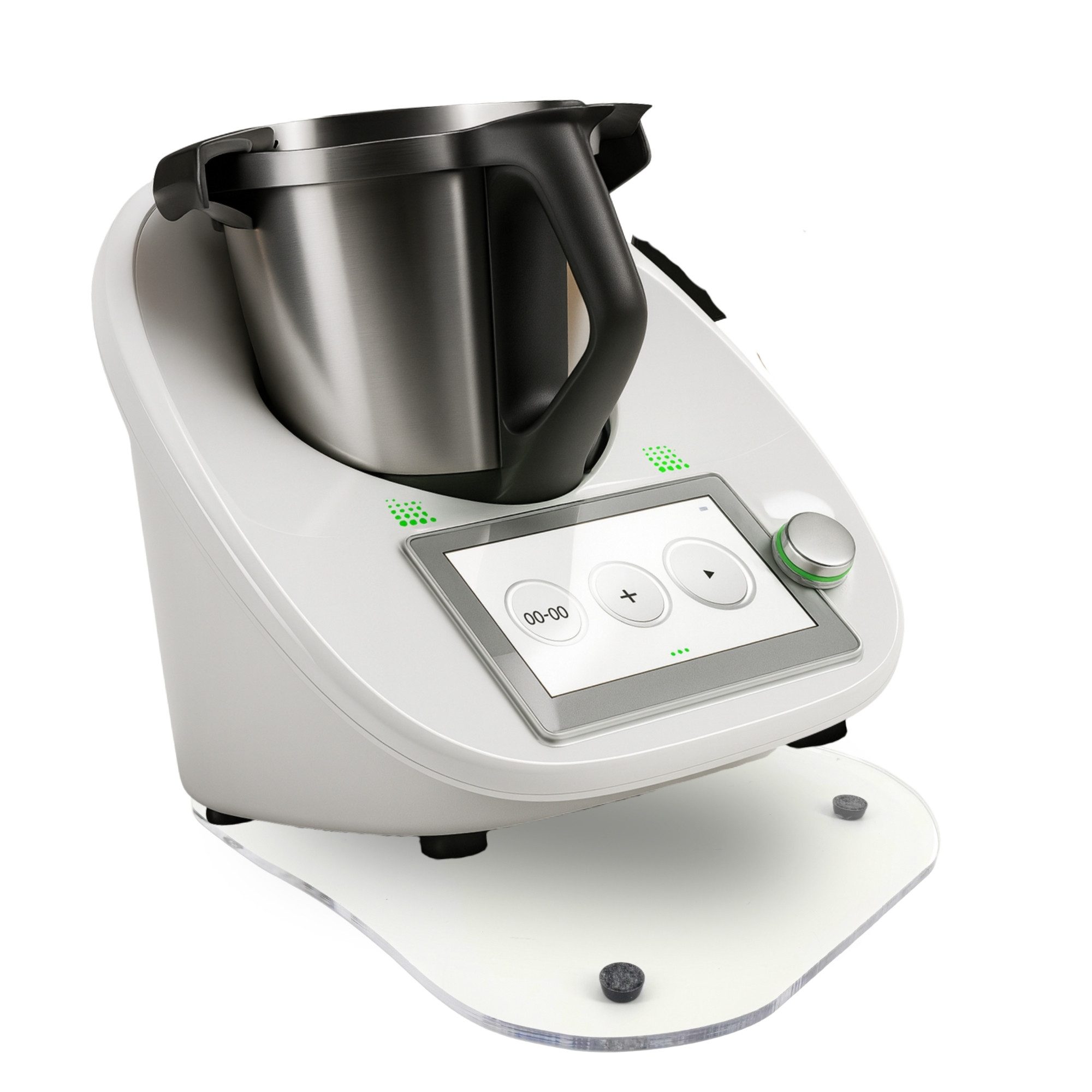 TronicXL Küchenmaschinen Zubehör-Set Gleitbrett für Thermomix TM6 TM5 TM31 Rollbrett Unterlage Gleiter Fuß, Zubehör für Thermomix Küchenmaschine, müheloses Verschieben + Anti-Rutsch Füße Acryl