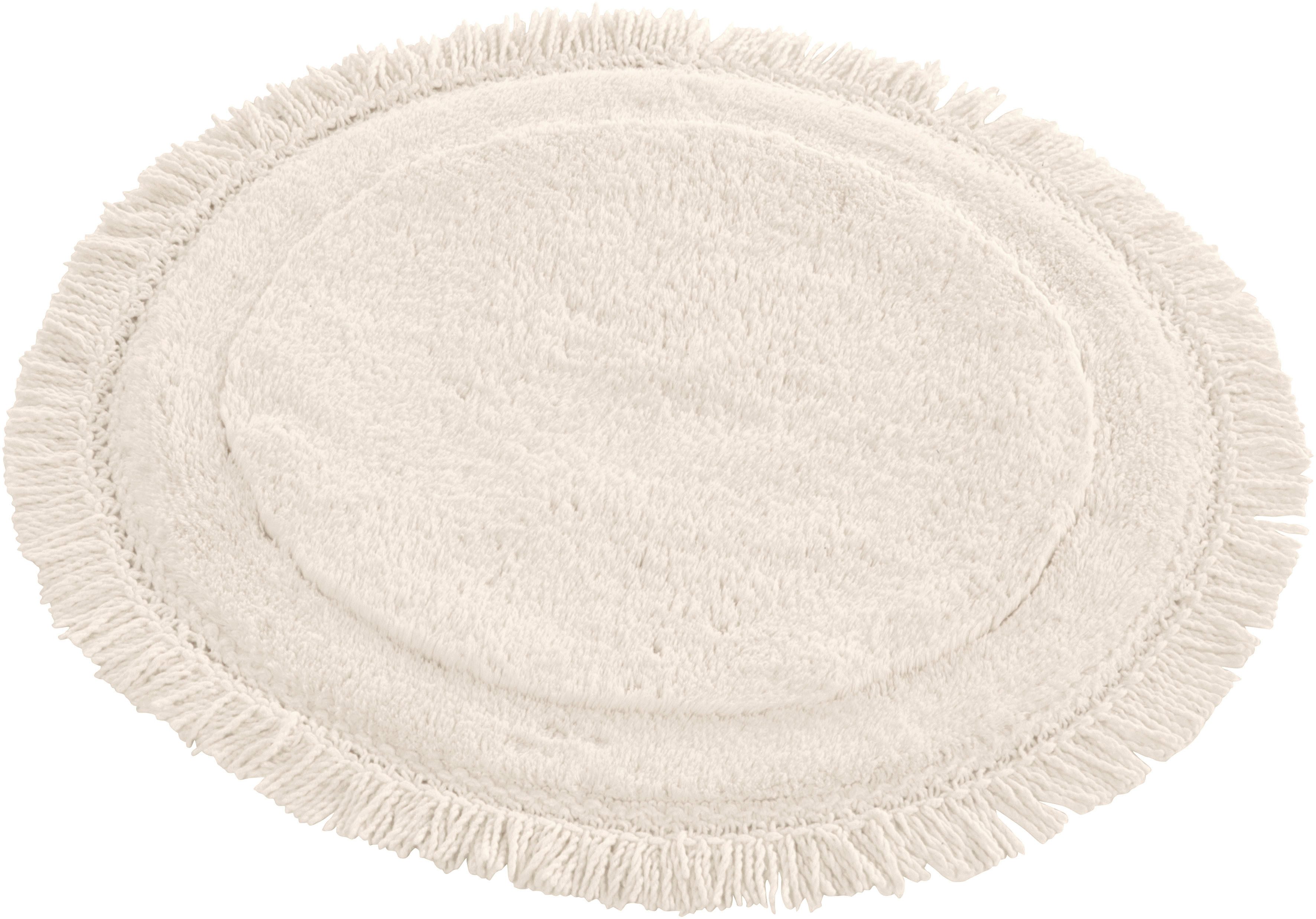 LeGer Home by Lena Gercke Badematte Tamsin, Badvorleger, Badezimmer Teppich, Höhe 20 mm, strapazierfähig, fußbodenheizungsgeeignet, Baumwolle, rund, mit Fransen – Bild 2 von 5