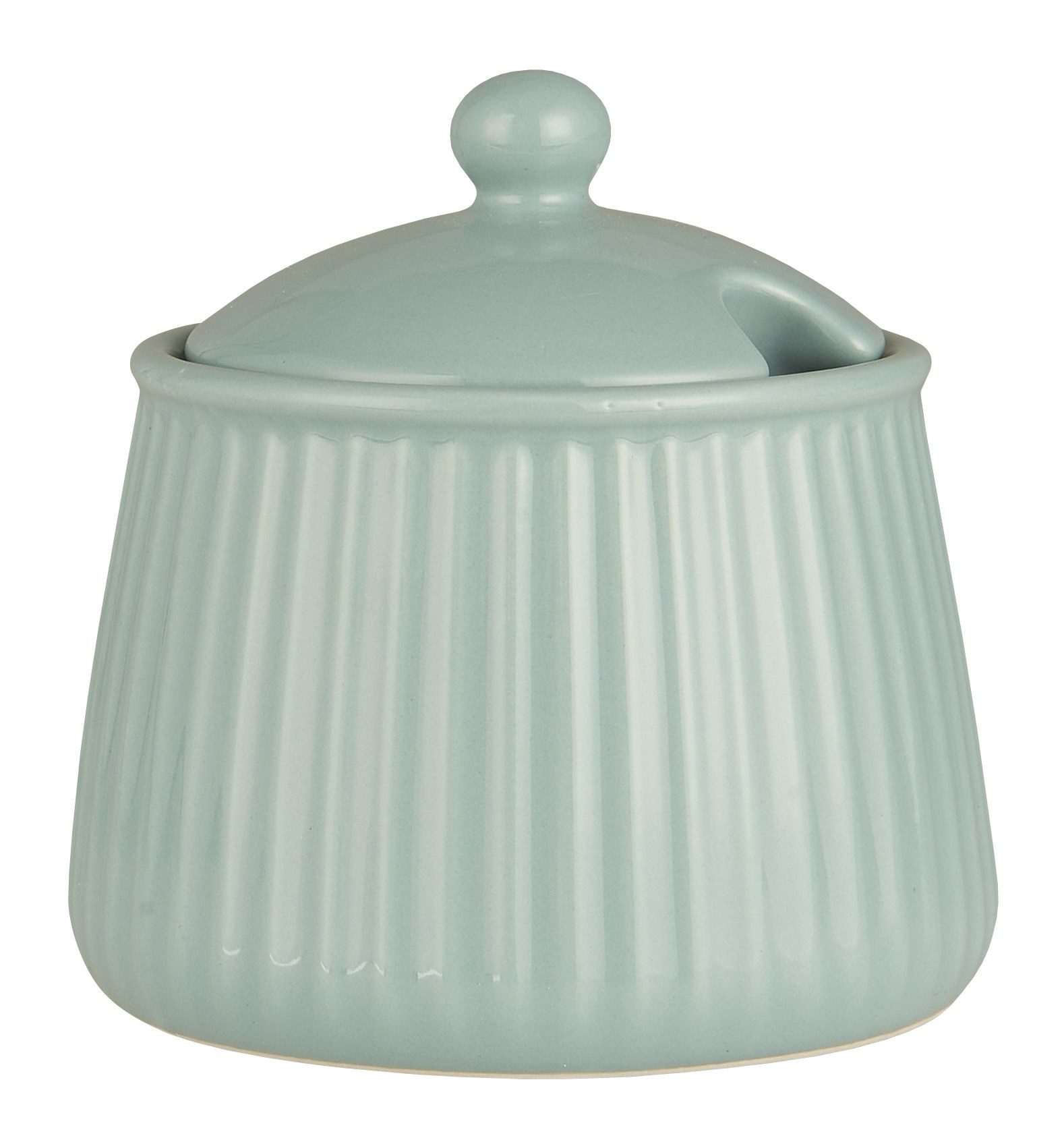 Ib Laursen Milch- und Zuckerset Ib Laursen - Zuckerdose Zuckerschale Mynte Rillen Keramik 2028 Farbe:
