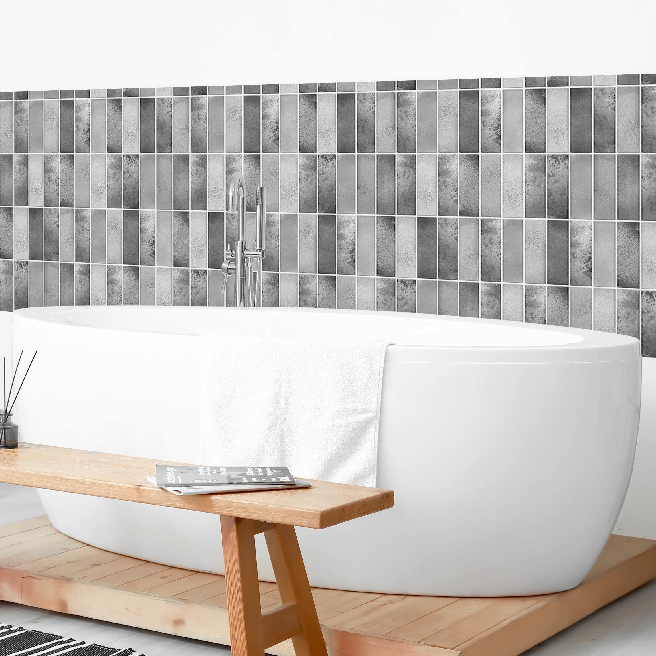 Bilderdepot24 Badrückwand grau fugenlose Wandverkleidung Bad günstig online kaufen