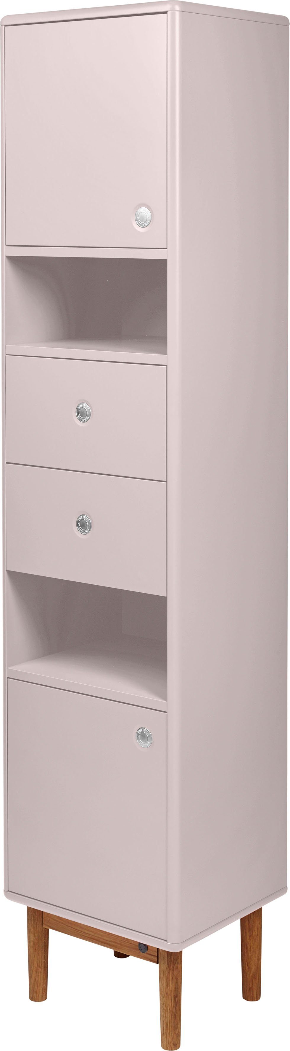 TOM TAILOR HOME Hochschrank Eiche, mit Türen & Breite mit 2 cm Schubladen, BATH Push-to-Open,Füße 2 40 rose COLOR