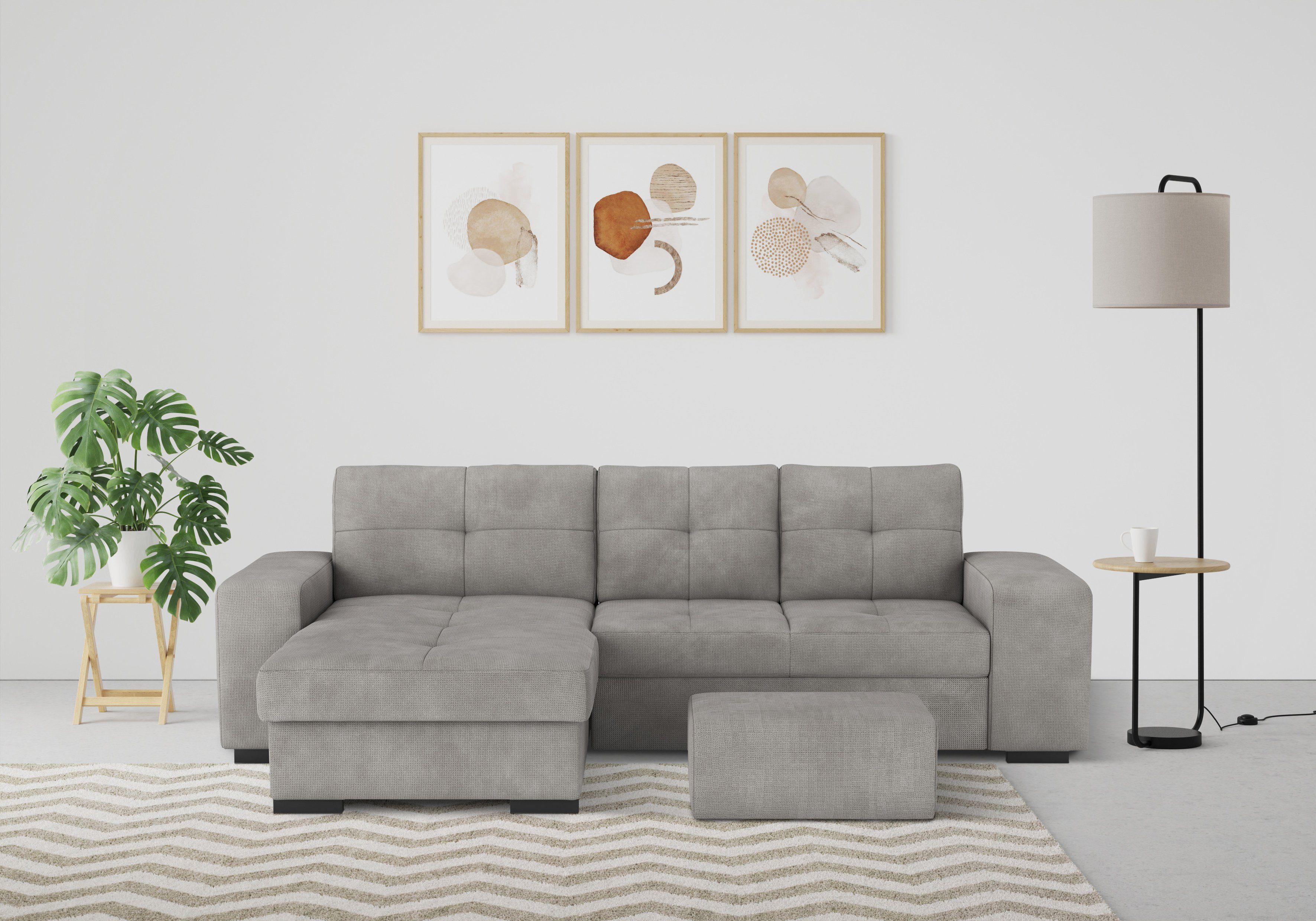COTTA Ecksofa Mattina L-Form, mit Hocker, günstig online kaufen