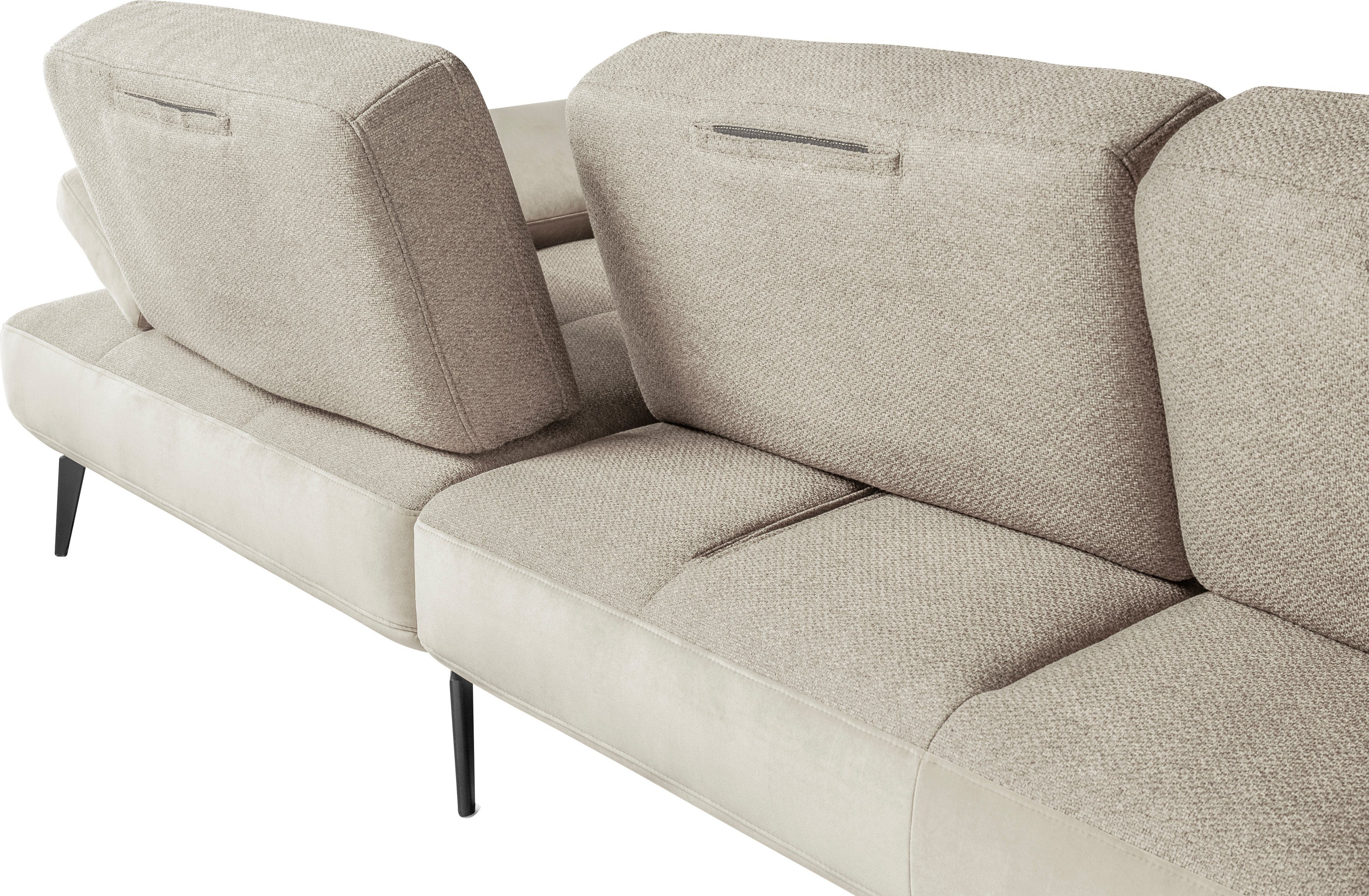 Ecksofa Nierenkissen SO 4300, beige05/sand16 set und by inklusive Musterring one Sitztiefenverstellung