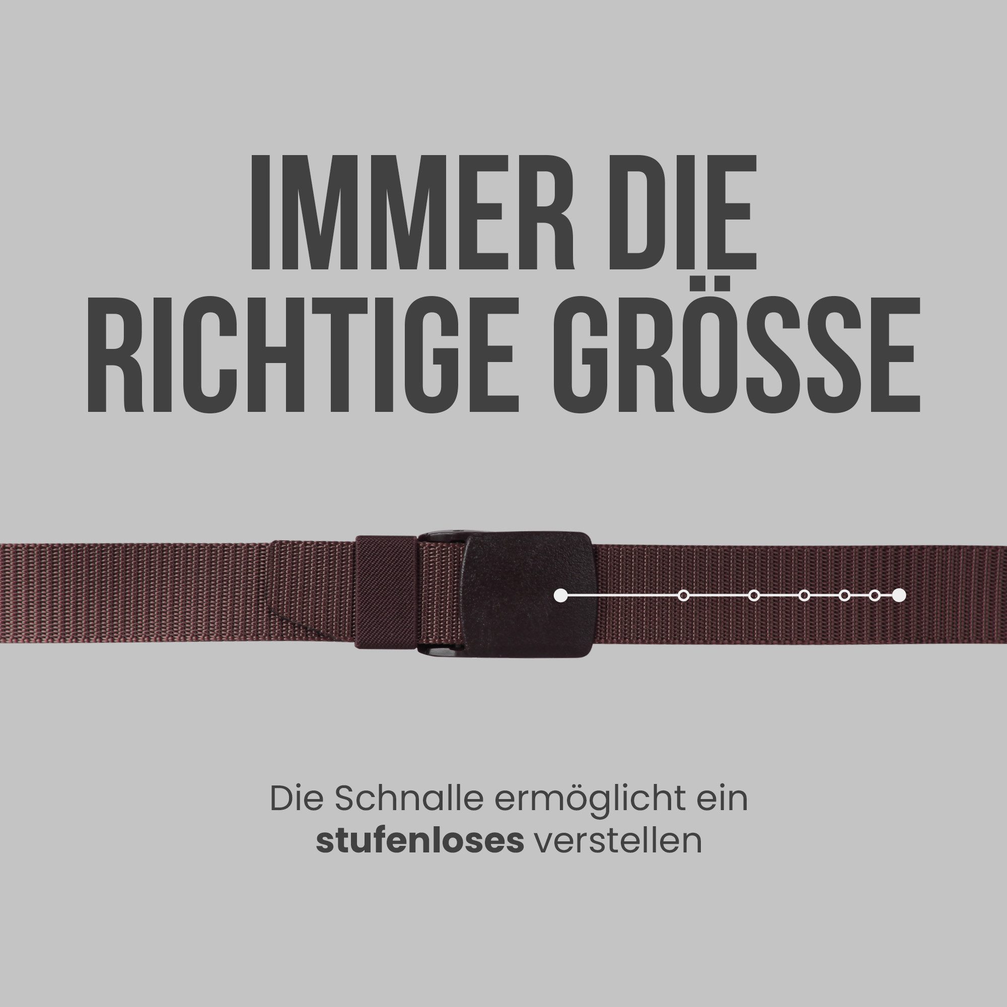 hemmy Fashion Stoffgürtel Canvas Gürtel 130cm (1-St., Stück) Verstellbarer Arbeitsgürtel ohne Löcher, Gürte mit Kunststoffschnalle