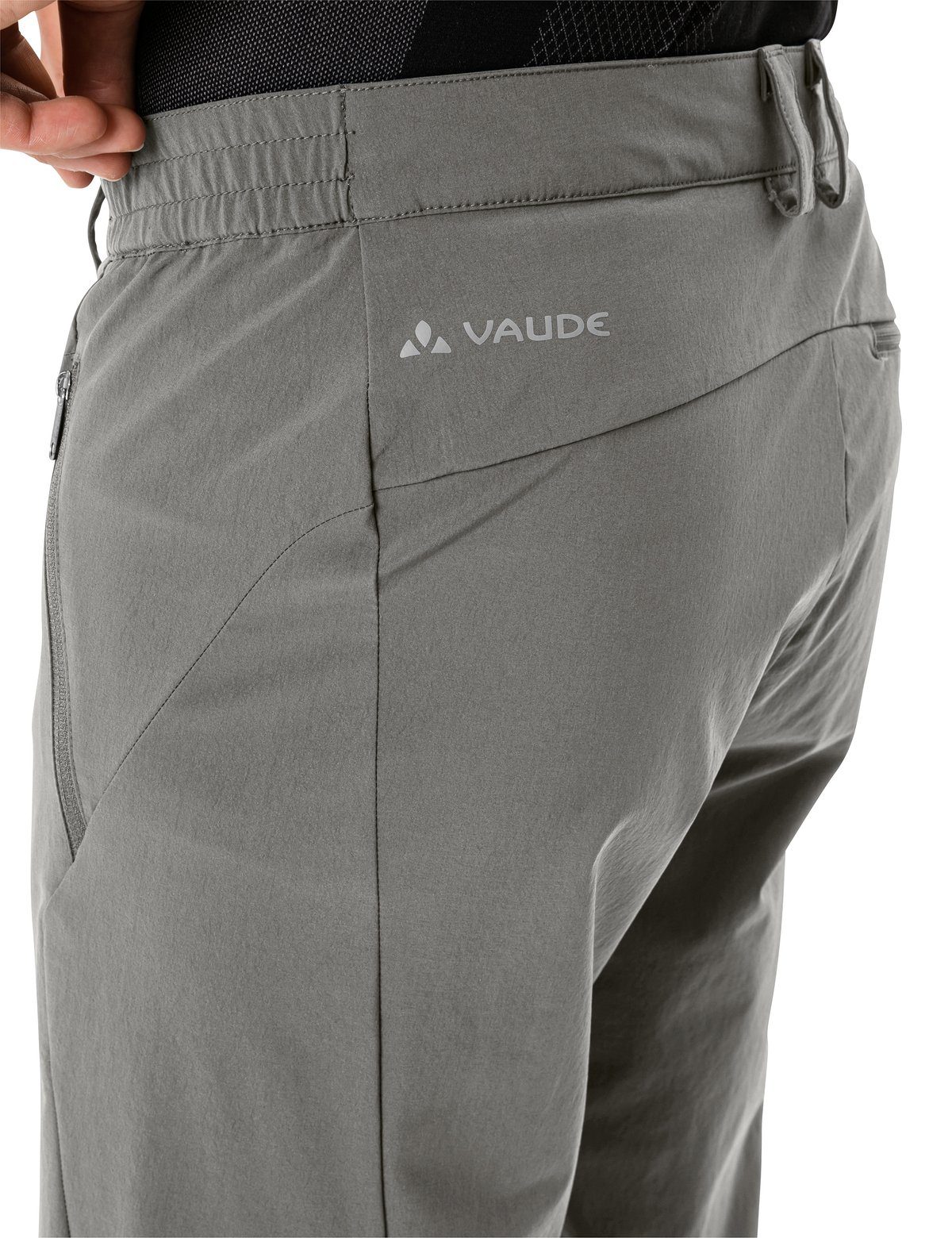VAUDE Funktionshose Men's Farley III Pants (1-tlg) Grüner Stretch stone grey Knopf