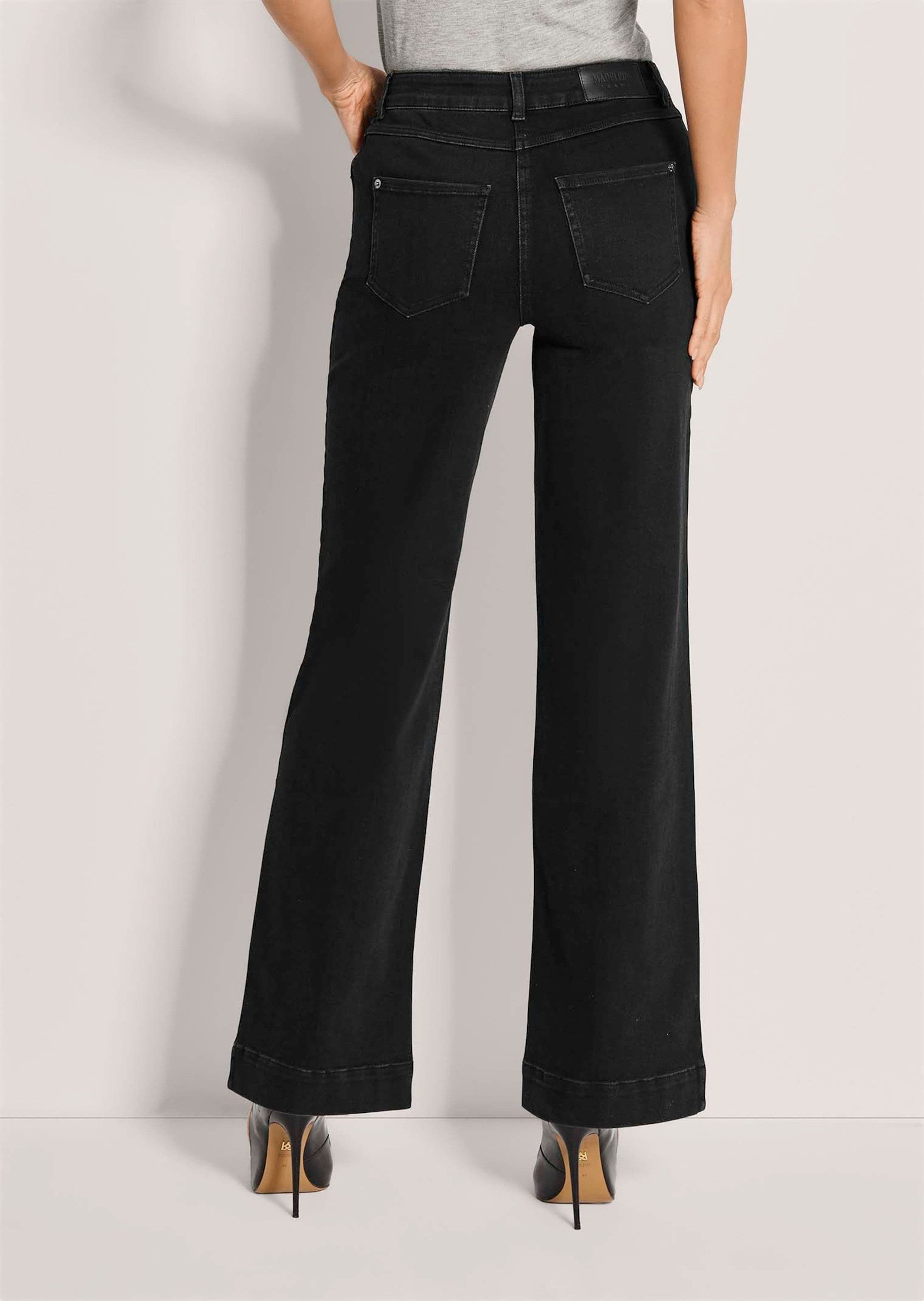 MADELEINE Gerade Jeans Wide-Leg-Jeans aus Powerstretch Modisch weites Bein mit Formbund und 5-Pocket-Style