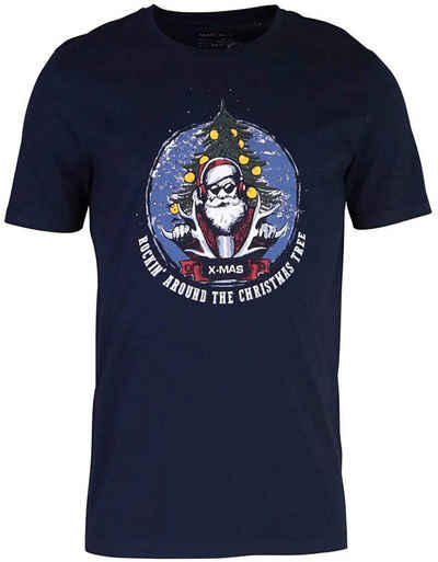 MARVELIS T-Shirt T-Shirt - Casual Fit - Print - Dunkelblau gedrucktes Weihnachtsmotiv