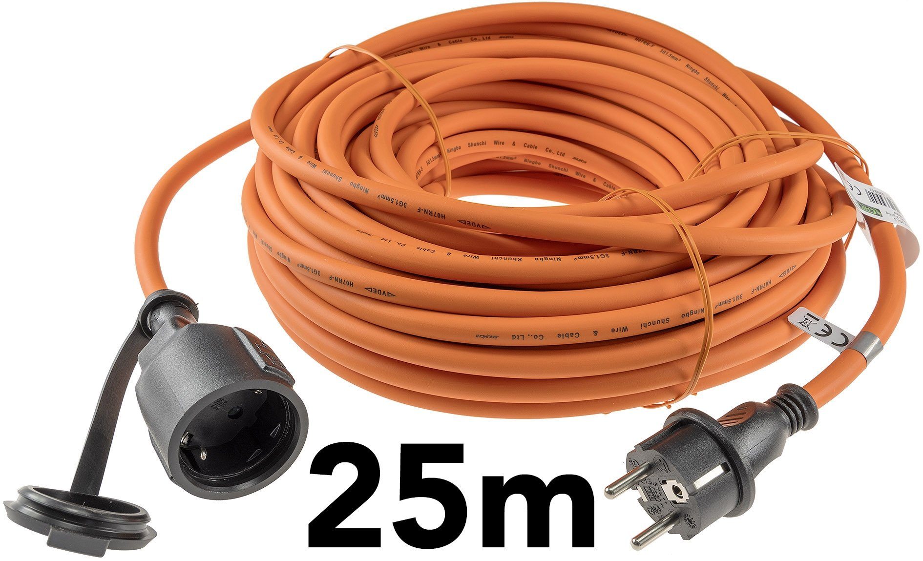 ChiliTec Gartensteckdose ChiliTec Verlängerungskabel, IP44, Orange H07RN-F 3G1,5, Außenbereich