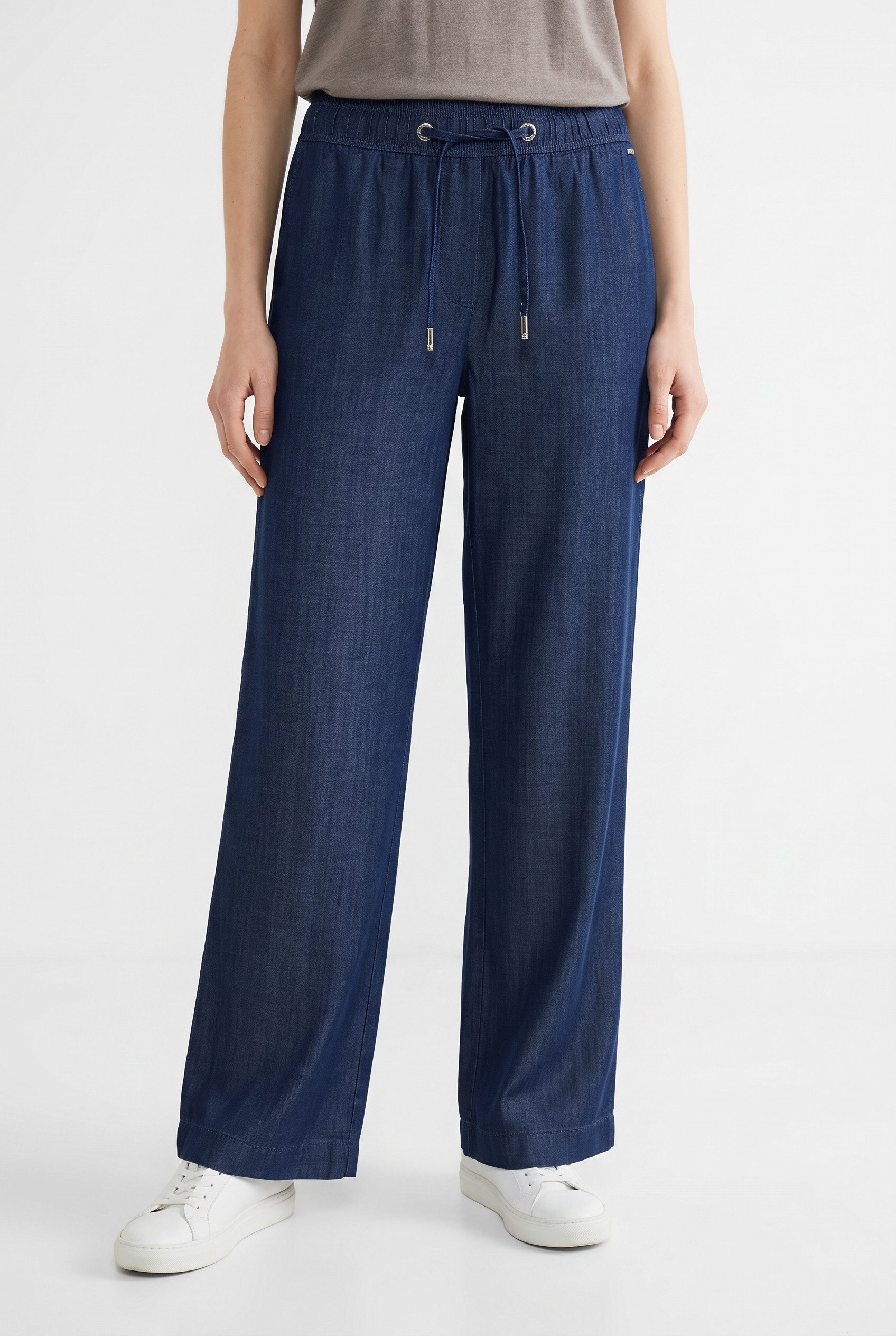 CECIL Stoffhose Style Neele Elastikbund mit Kordel, Lyocell, weiter Beinverlauf