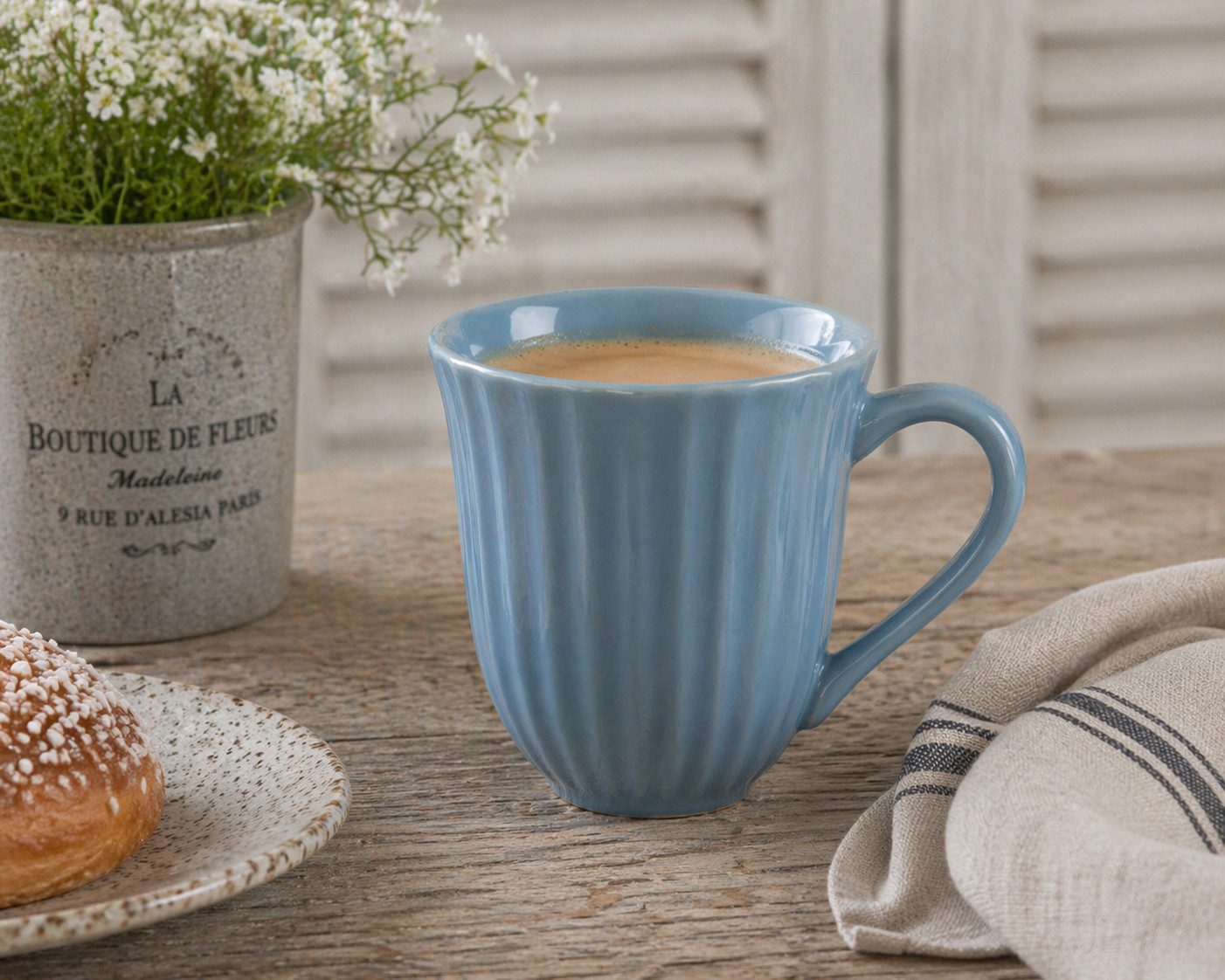 Ib Laursen Tasse IB Laursen Tasse mit Rillen Mynte® Blue Bell
