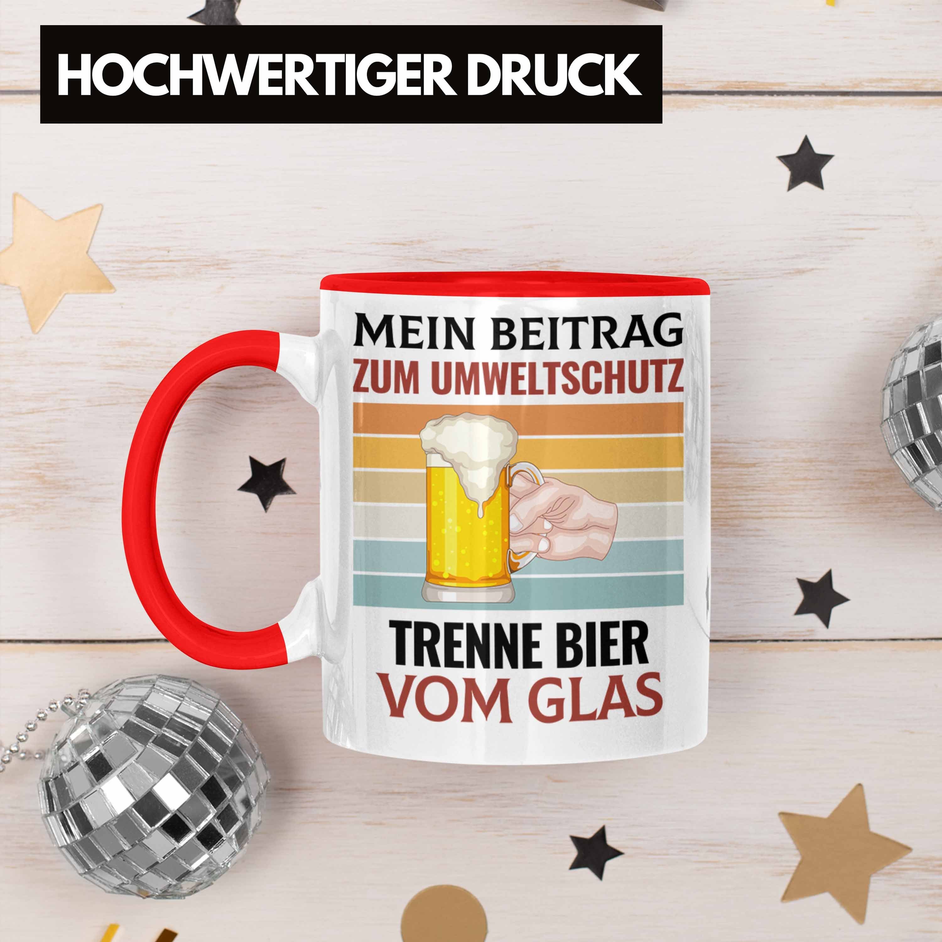 Trendation Glas Trenne Tasse Alkohol Bier Ich Rot Bier-Trinker Saufen Vom Geschenkide Tasse