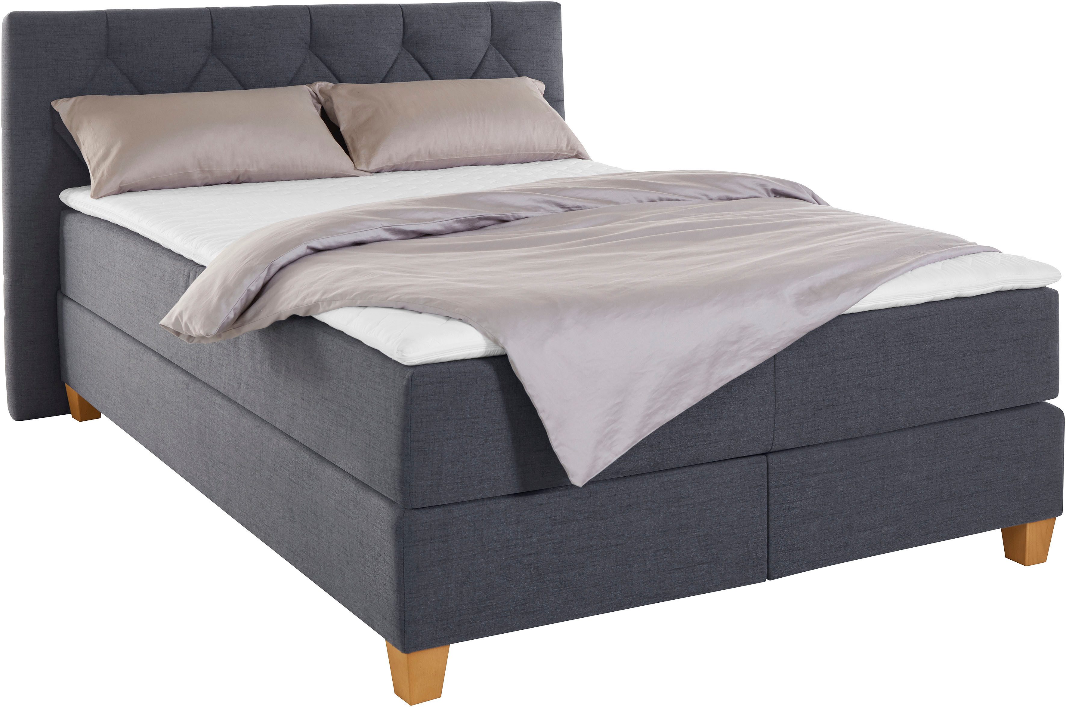 Home affaire Boxspringbett Harmones, in 3 Breiten, Härtegrad auch im Mix mit je 1 Matratze in H2 und H3