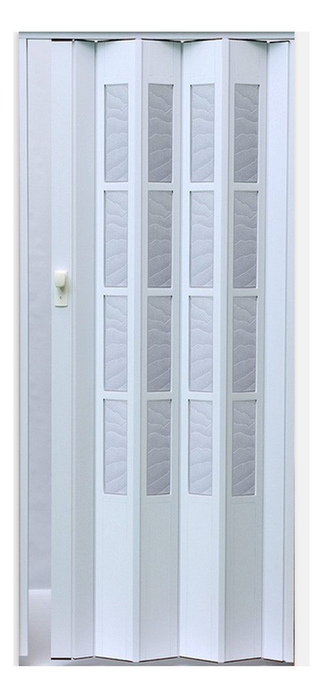 Vivaldi Falttür Schiebetür weiß mit Fenster Schloss H. 203 cm B. bis 86 cm günstig online kaufen
