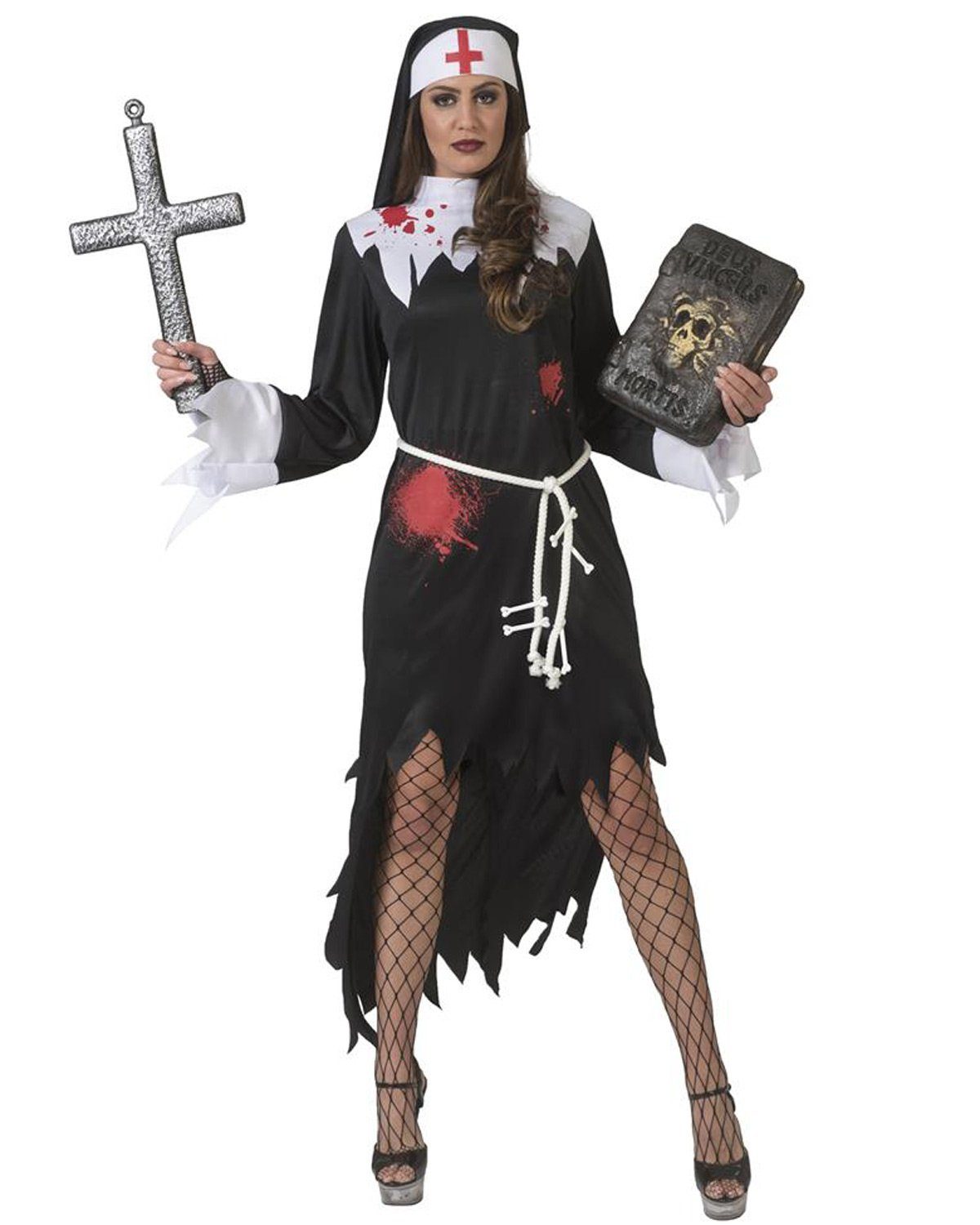 Funny Fashion Hexen-Kostüm Teufelin Nonne 'Luzia' für Damen - Halloween Kost