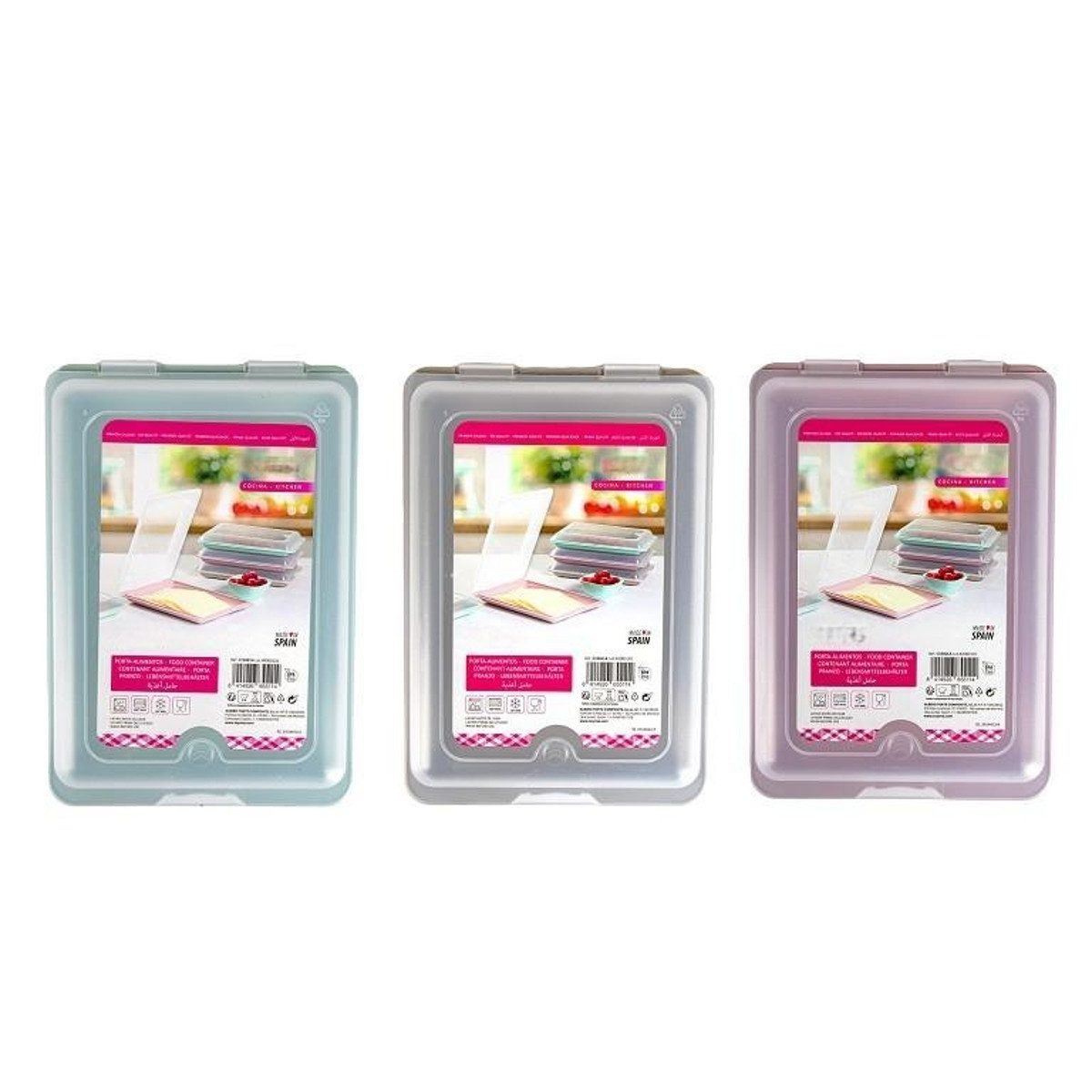 meberg Frischhaltedose Hochwertige Aufschnittboxen 3er Set Pastell od. Bunt Wurstbox, Kunststoff, (Vorratsdosen integrierte Servierplatte Frischhaltedose Aufschnitt Box, 3-tlg., 3x Aufschnittbox in Pastell oder Bunt), Wurstdose platzsparend stapelbar Stapelboxen