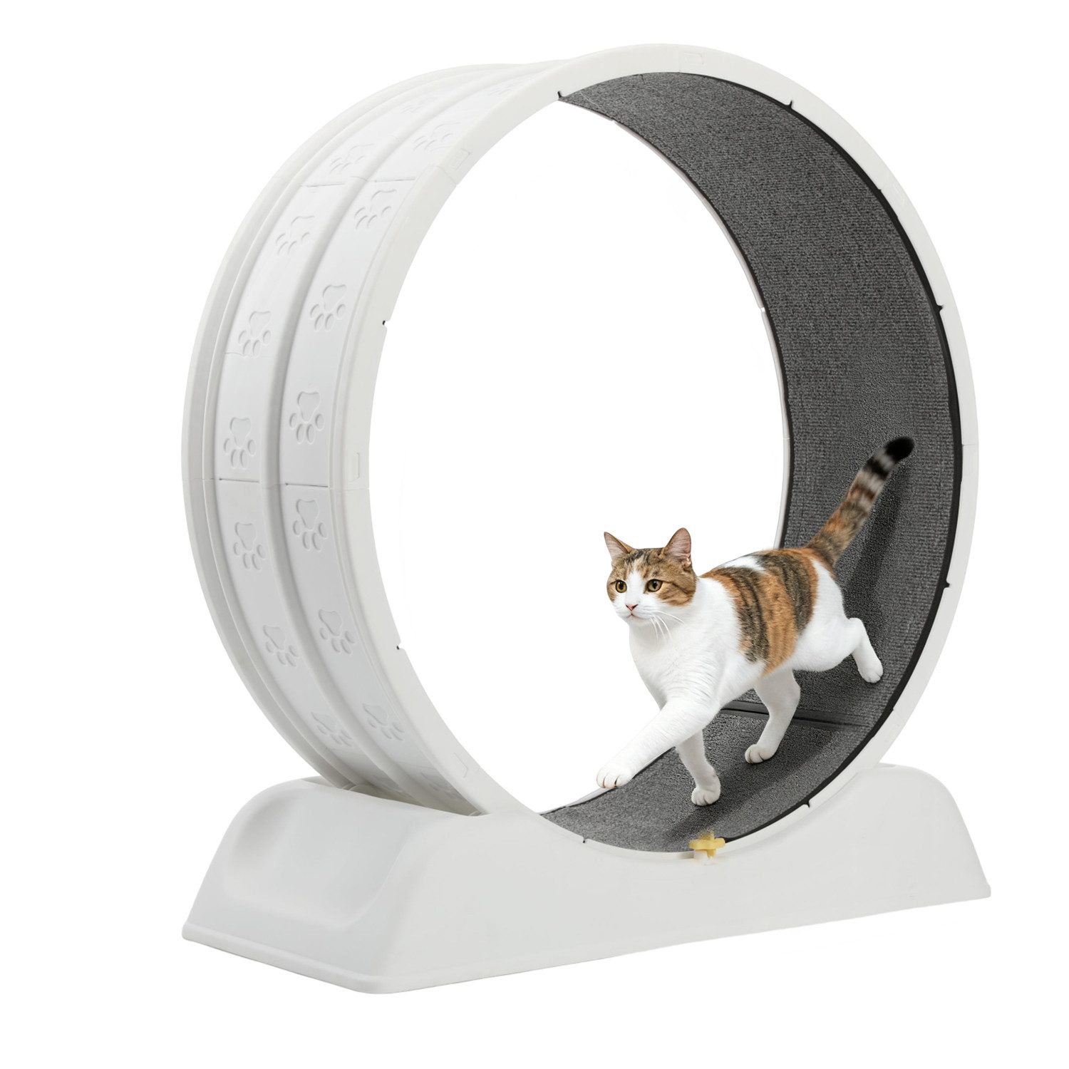 oyajia Tier-Aktivitätsspiel Tierlaufrad, Katzenlaufband, Laufband für Katzen, Zimmerläufer, PP-Kunststoff, Leise, Pfotenschutz, Feststellbar, 80cm Innendurchmesser