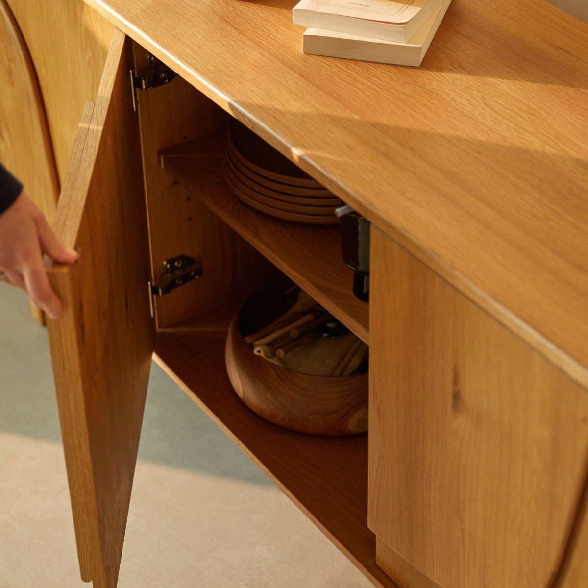 Tikamoon Sideboard Sideboard Mattia aus Eiche, 175 cm