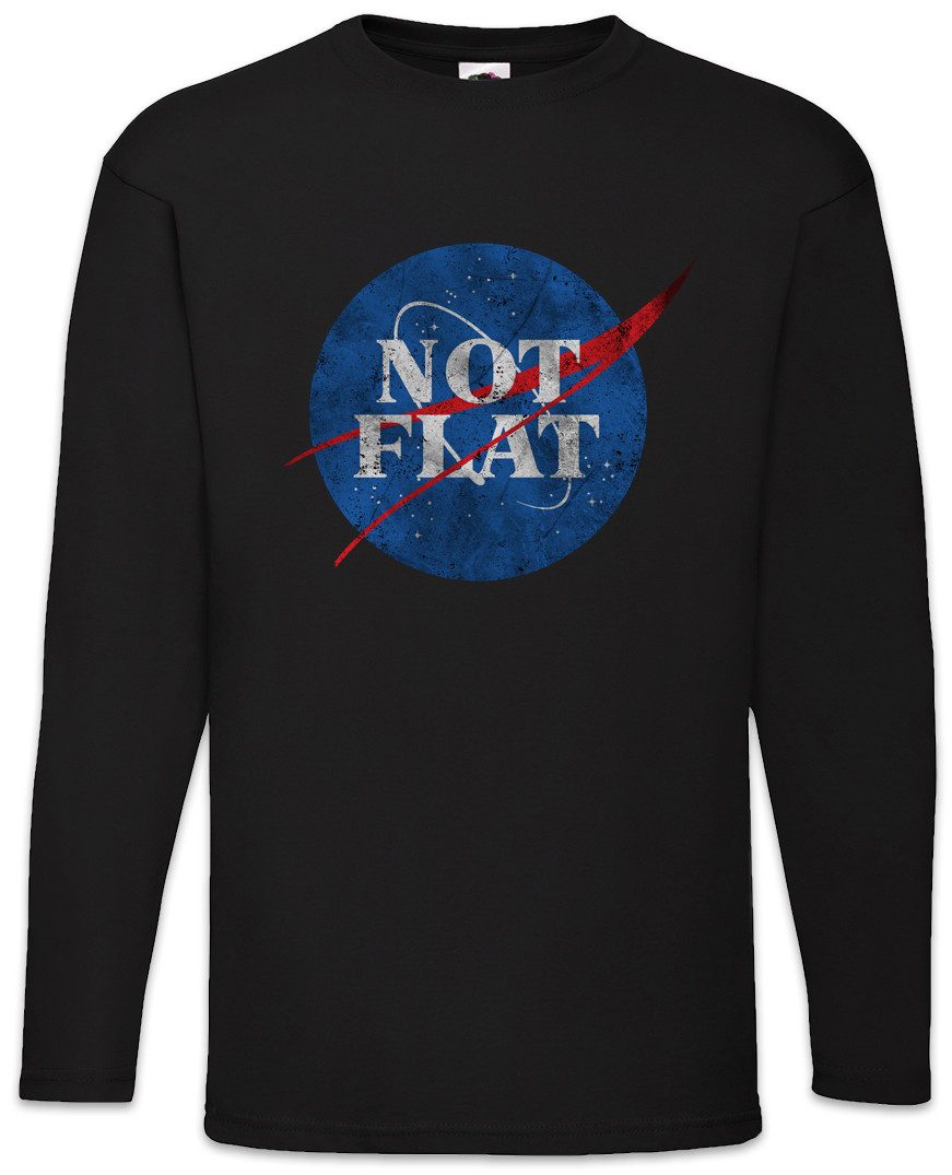 Langarmshirt Not Flat Space Logo Langarm T-Shirt Flache Earth Erde Scheibe Society